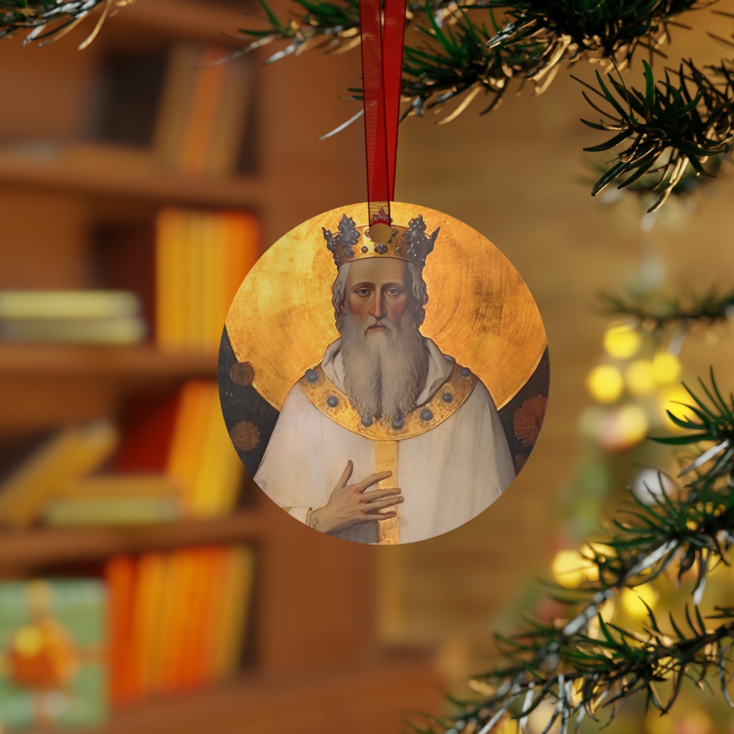 Saint Edward the Confessor - Religious Holiday Christmas Ornament and Keepsake - Double sided Keepsake Religious Ornament