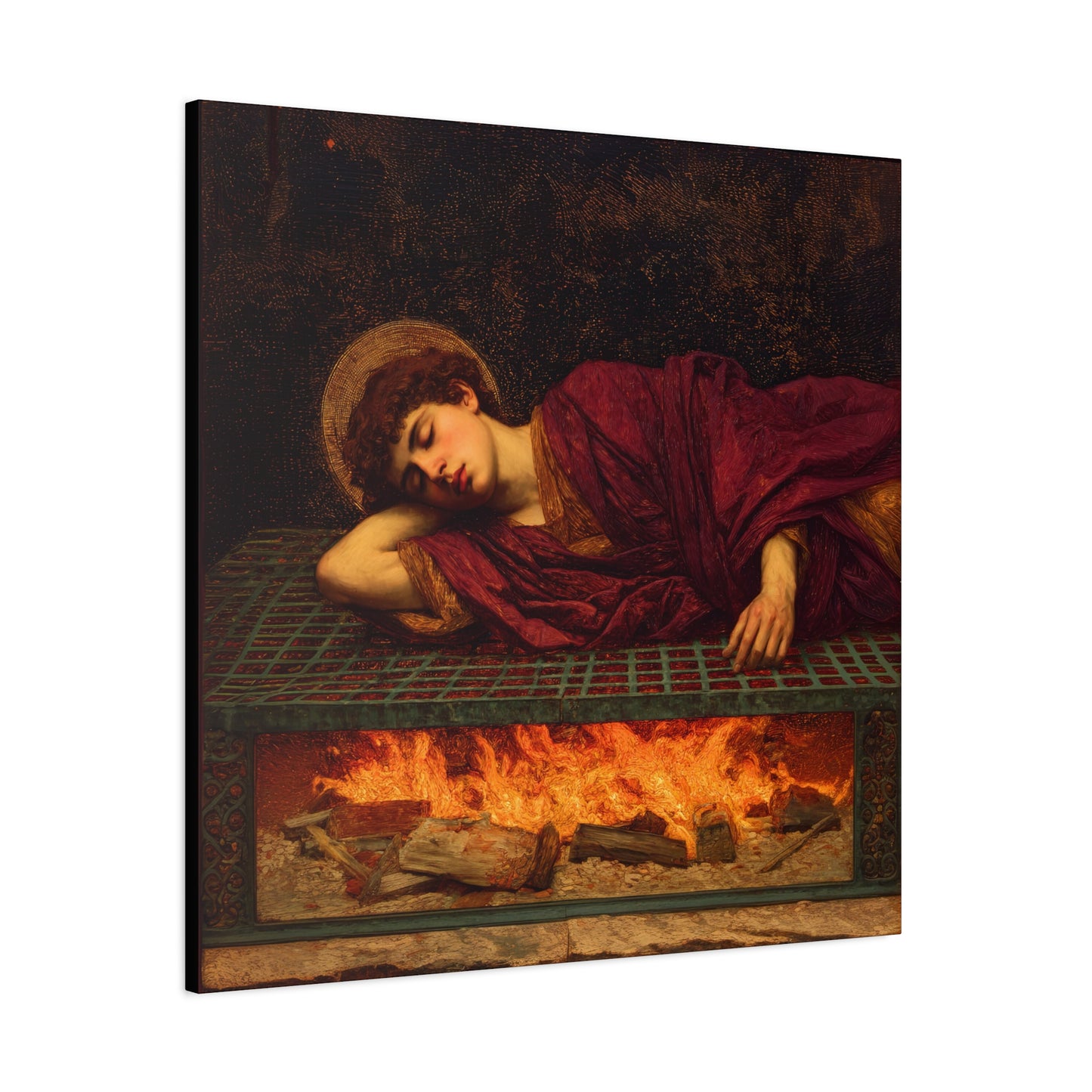 Saint Lawrence - Museum Wrapped Canvas - Sanctified Souls Print - Religious Art for your Home - Catholic Patron Saint Art