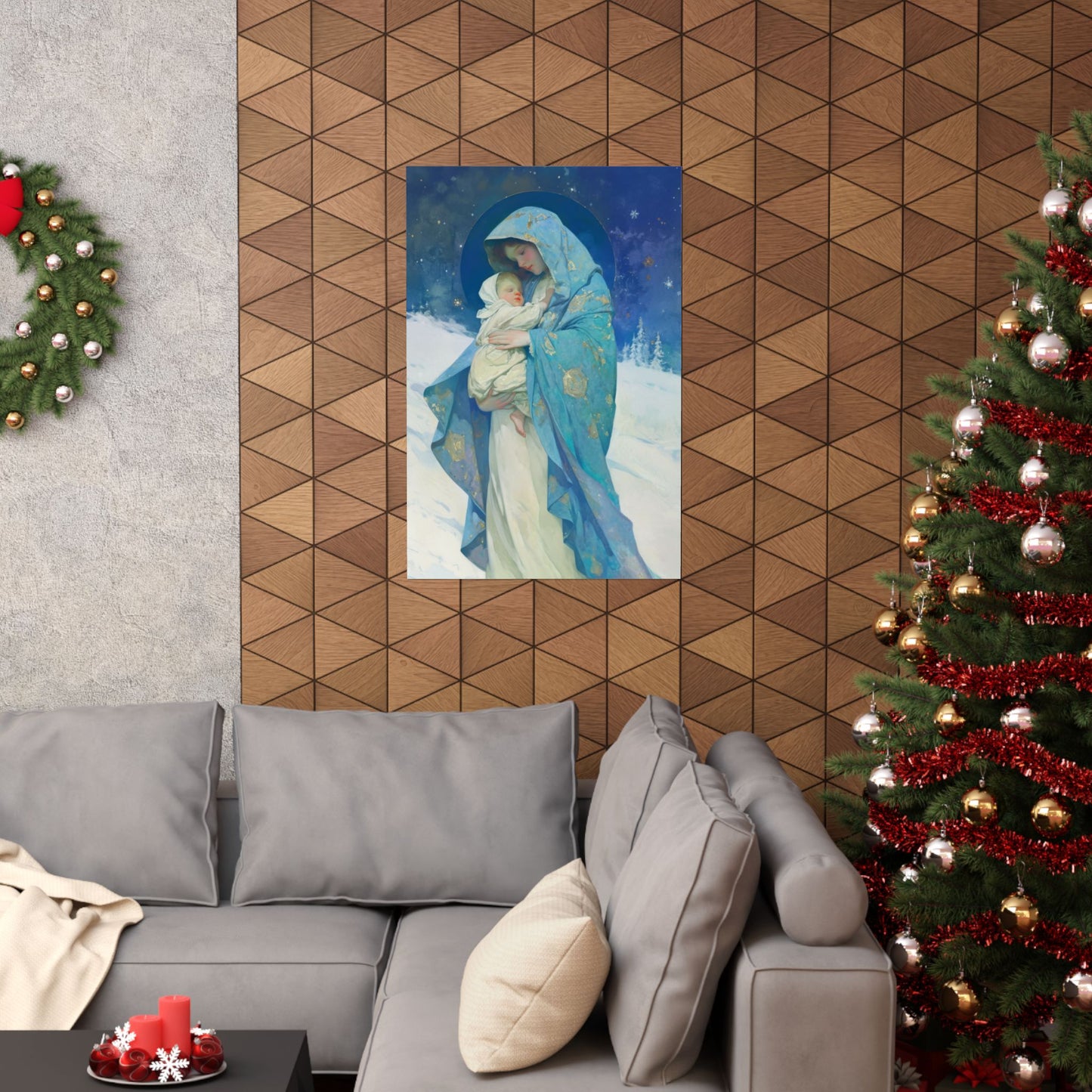 Snowfall of Grace: Our Lady's Blessing - Sanctified Souls Print - Multiple Sizes - Premium Poster - Catholic Art - Christian - Catholic Gift