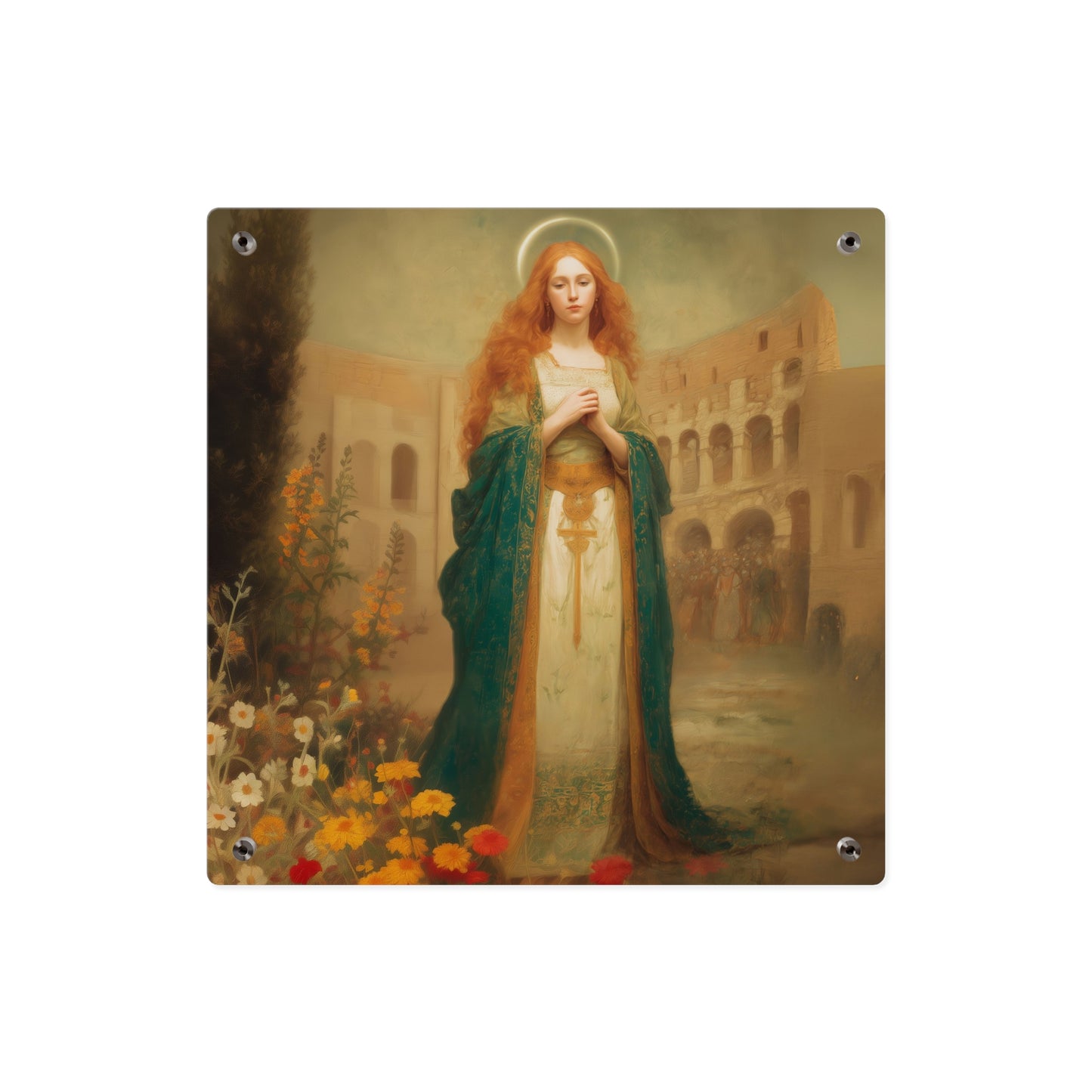 Saint Justina Wall Art Panel - Ready to Hang Acrylic Print - Catholic Saint Art - Patron Saint Print - Martyr Art