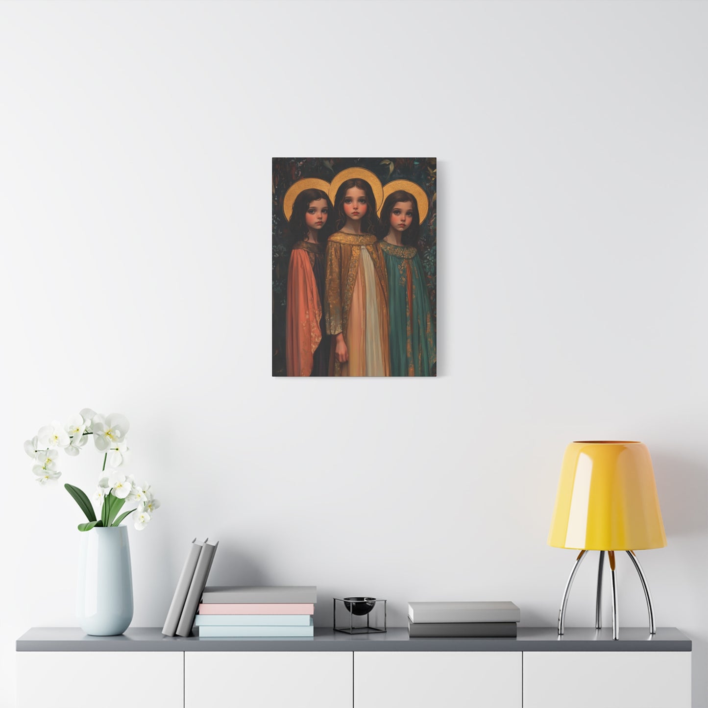 Saints Faith, Hope and Charity - Museum Wrapped Canvas - Print - Religious Art for your Home - Christian print - Prayer Room Catholic Saint