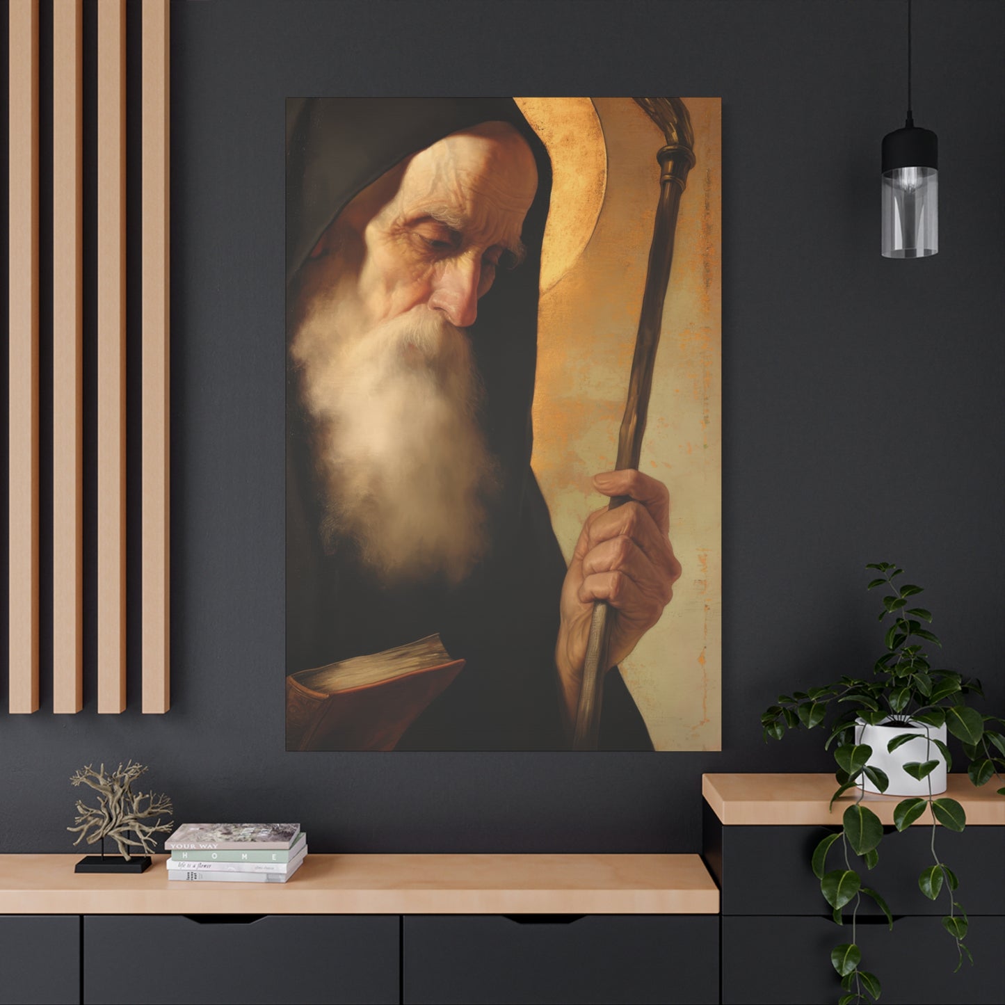 Saint Benedict - Museum Wrapped Canvas - Sanctified Souls Print - Religious Art for your Home