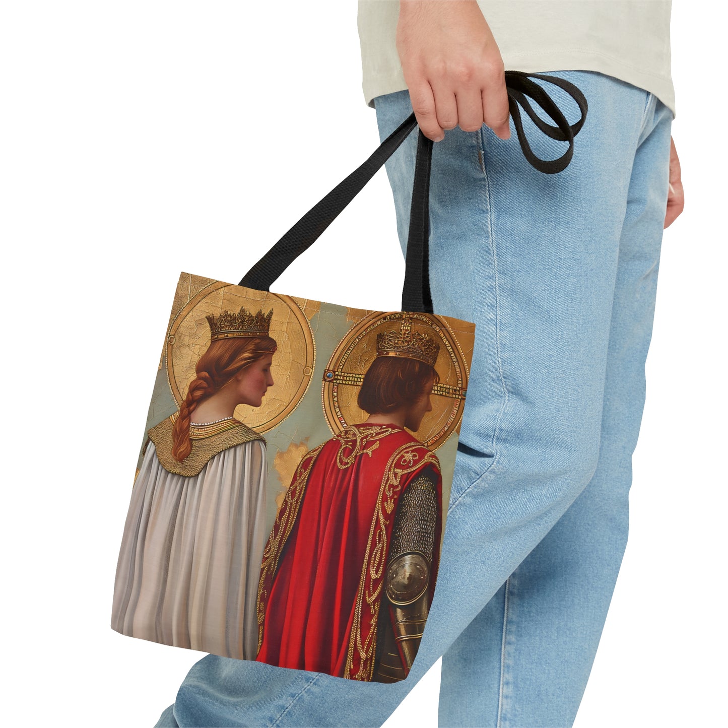 Saint Gwladys and Saint Gwynlly Tote Bag - Large Medium Small Faith Art Bag - Catholic Faith Purse - Religious Carry All Reusable Tote Bag
