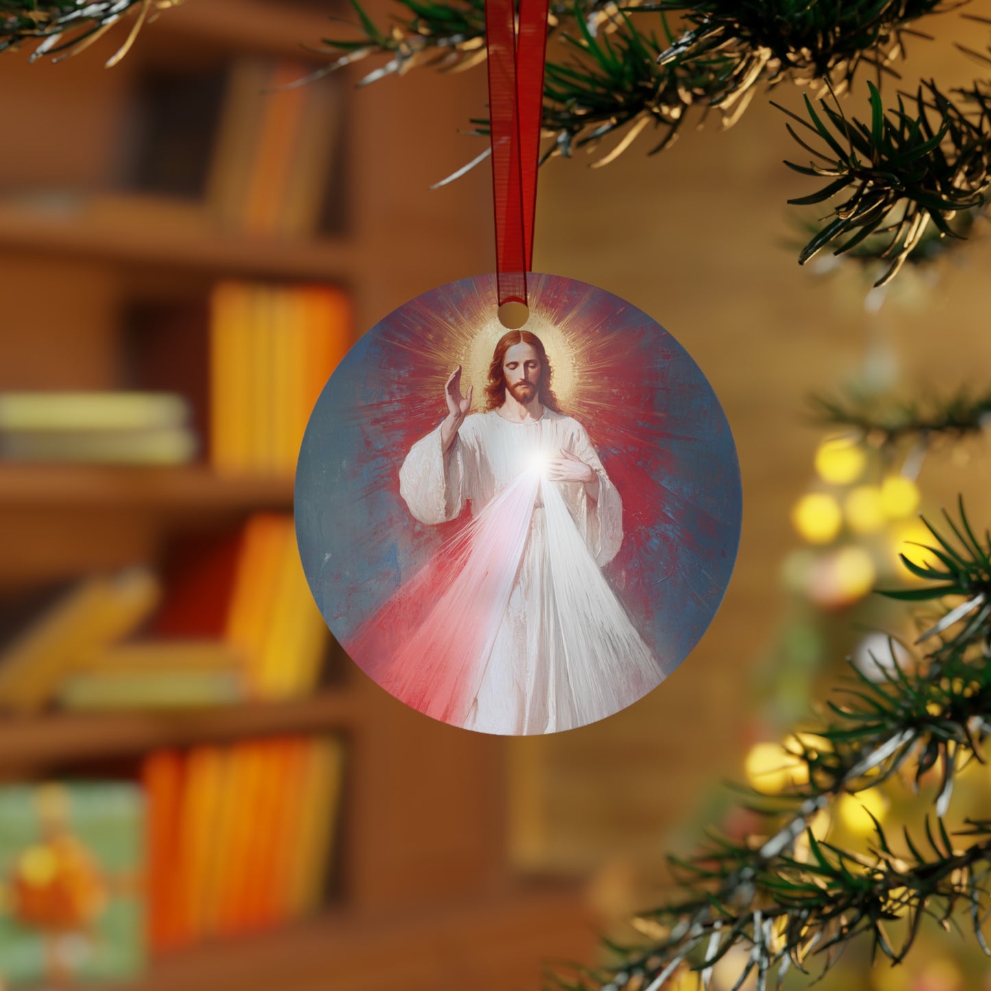 The Divine Mercy - Our Lord Jesus Christ - Metal Ornament - Religious Holiday Christmas Ornament and Keepsake - Prayer