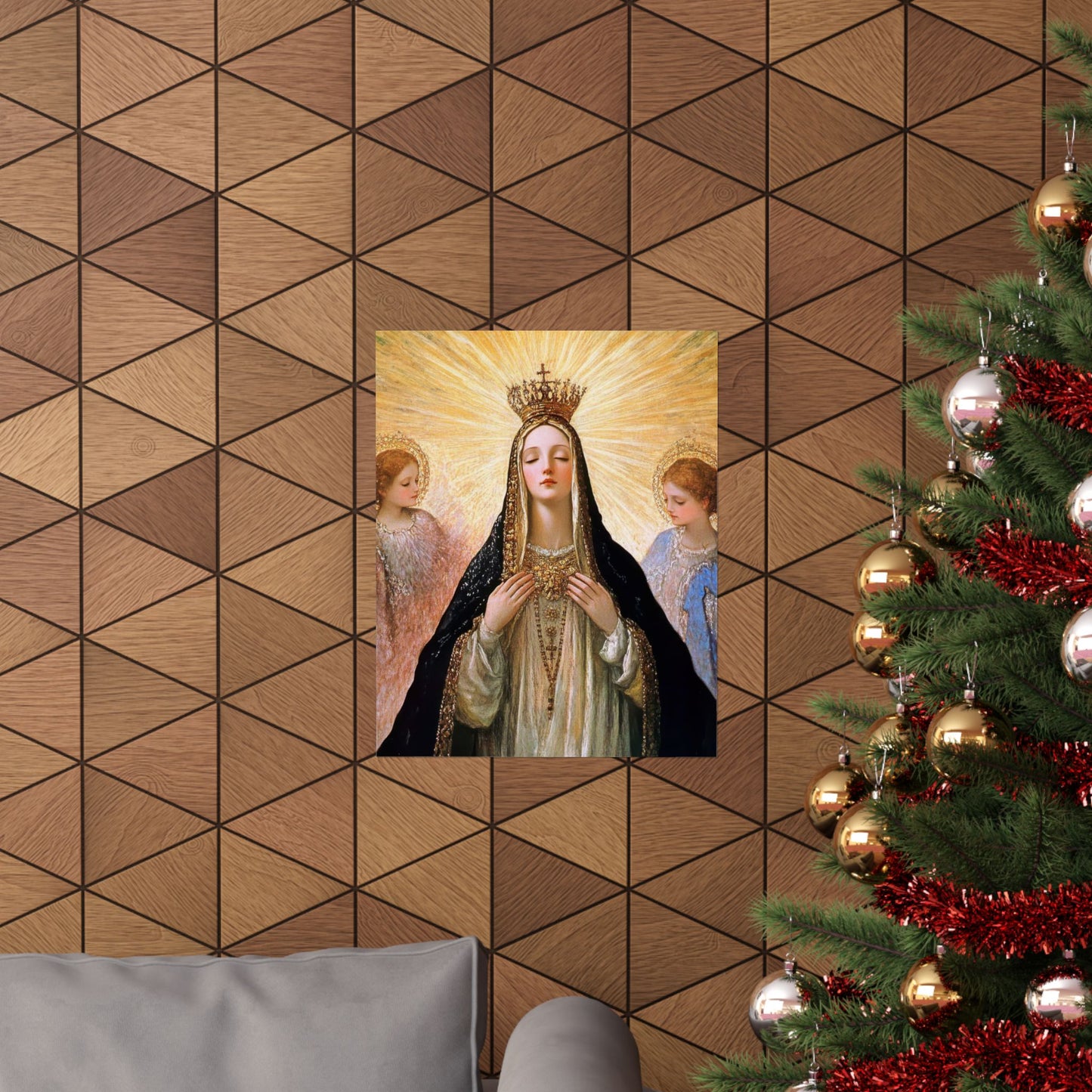 Divine Majesty: The Crowning of the Queen of Heaven - Sanctified Souls Print - Multiple Sizes - Premium Posters - Catholic Art - Christian