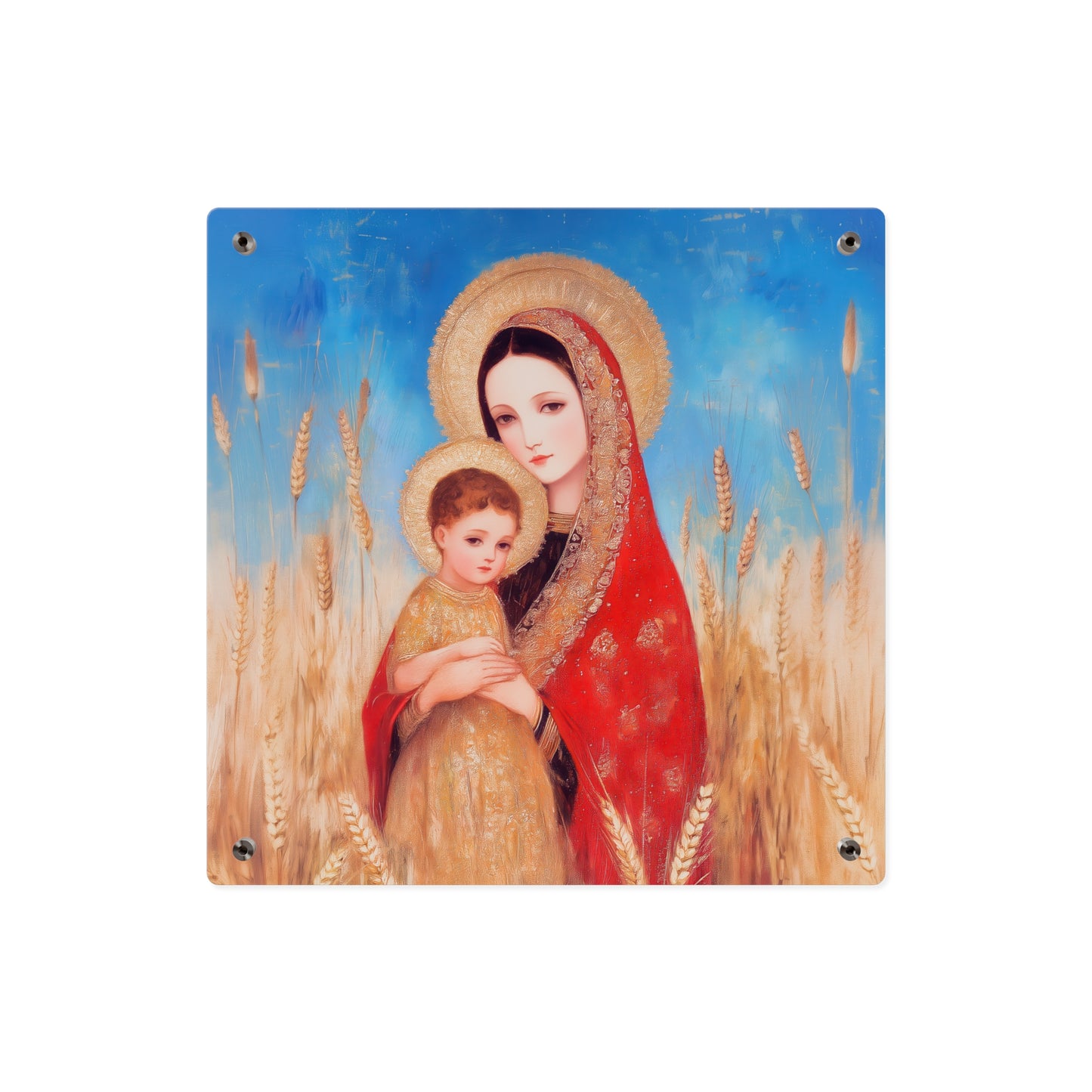 Our Lady of the Harvest - Wall Art Panel - Ready to Hang Acrylic Print - Catholic Saint Art - Patron Saint Print
