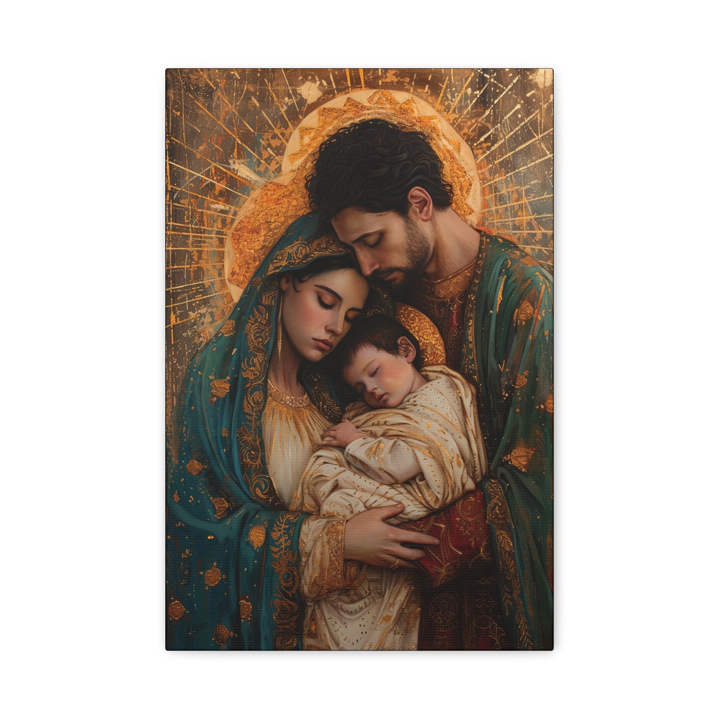 Divine Harmony - The Holy Family - Museum Wrapped Canvas - Sanctified Souls Print - Religious Art - Jesus, Mary and Joseph Art