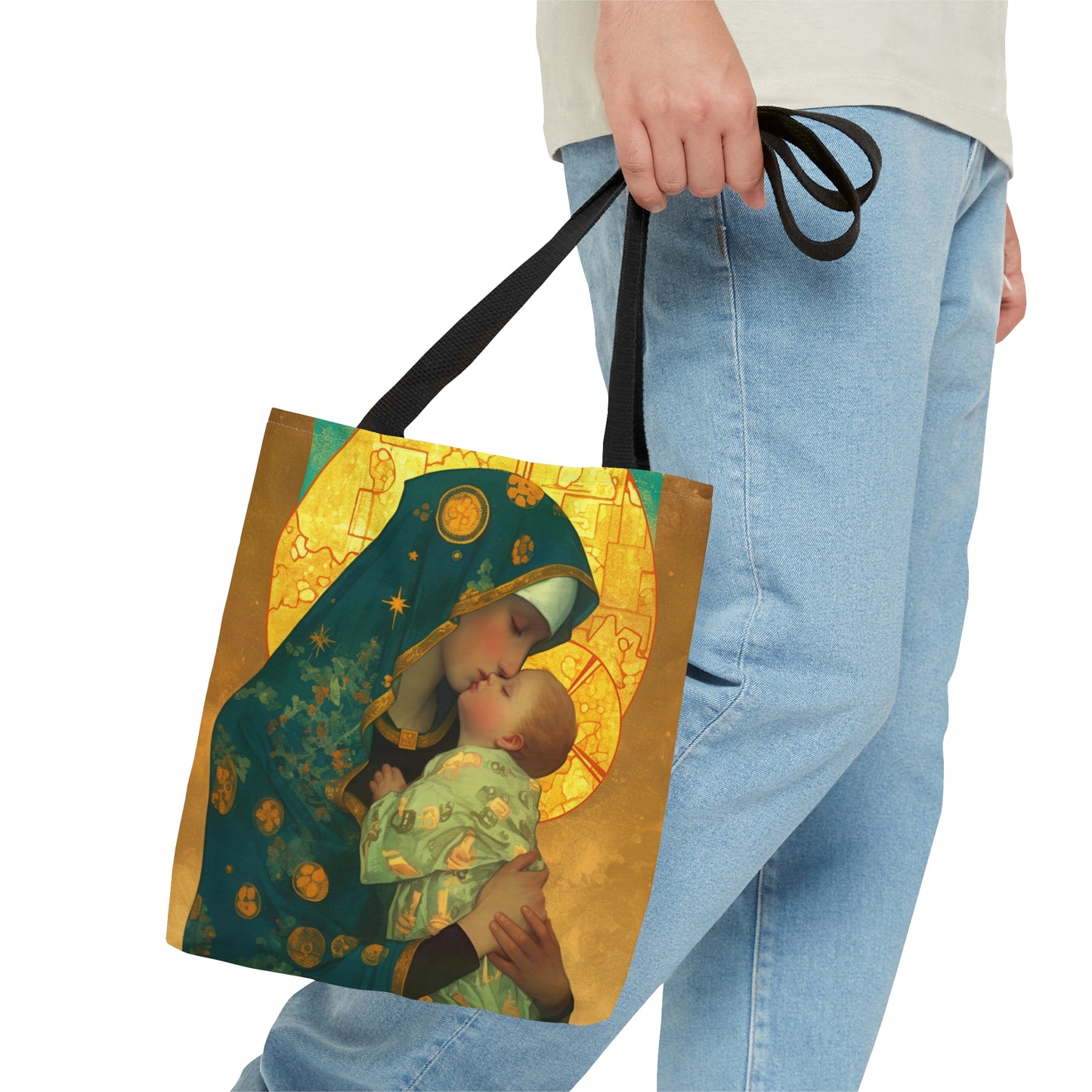 Peaceful Refuge - Mary and the Christ Child Tote Bag - Large Medium Small Faith Art Bag - Catholic Faith Purse - Religious - Bible Bag