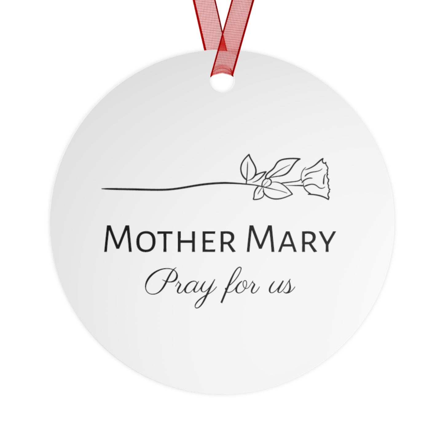 Mary the Blessed Virgin Metal Ornament - Religious Holiday Christmas Ornament and Keepsake - Double sided - Prayer Ornament