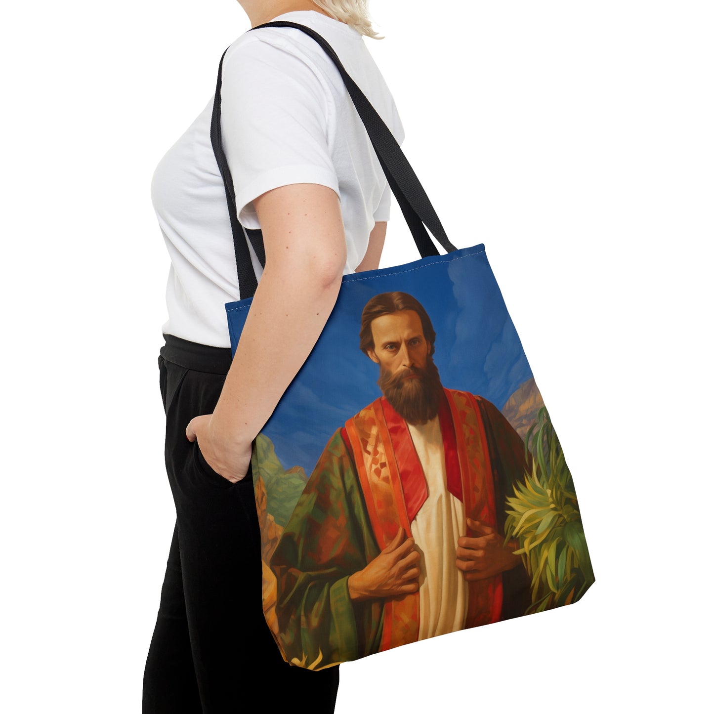 Saint John the Baptist Tote Bag - Large Medium Small Faith Art Bag - Re usable Tote Purse - Double Sided - Catholic Art Bag