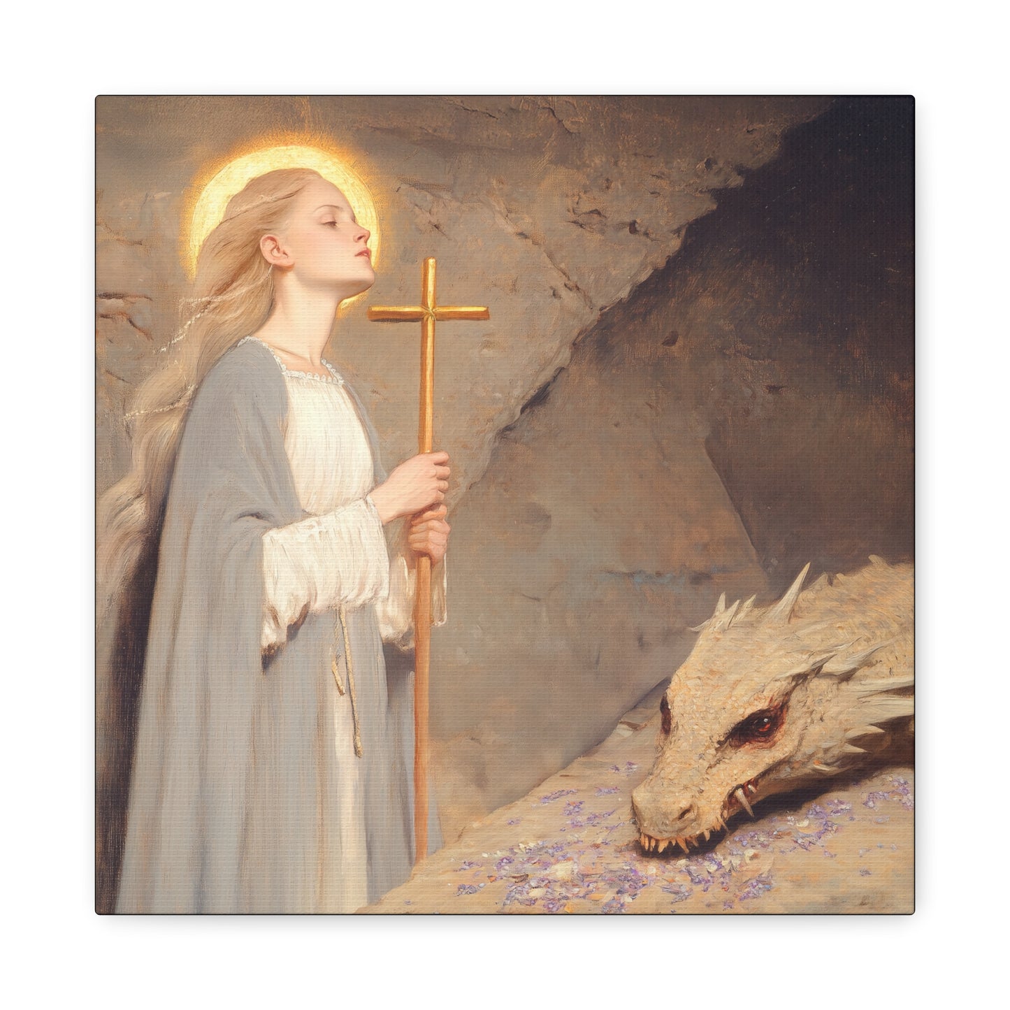 Saint Margaret of Antioch - Museum Wrapped Canvas - Sanctified Souls Print - Religious Art for your Home - Catholic Patron Saint Art