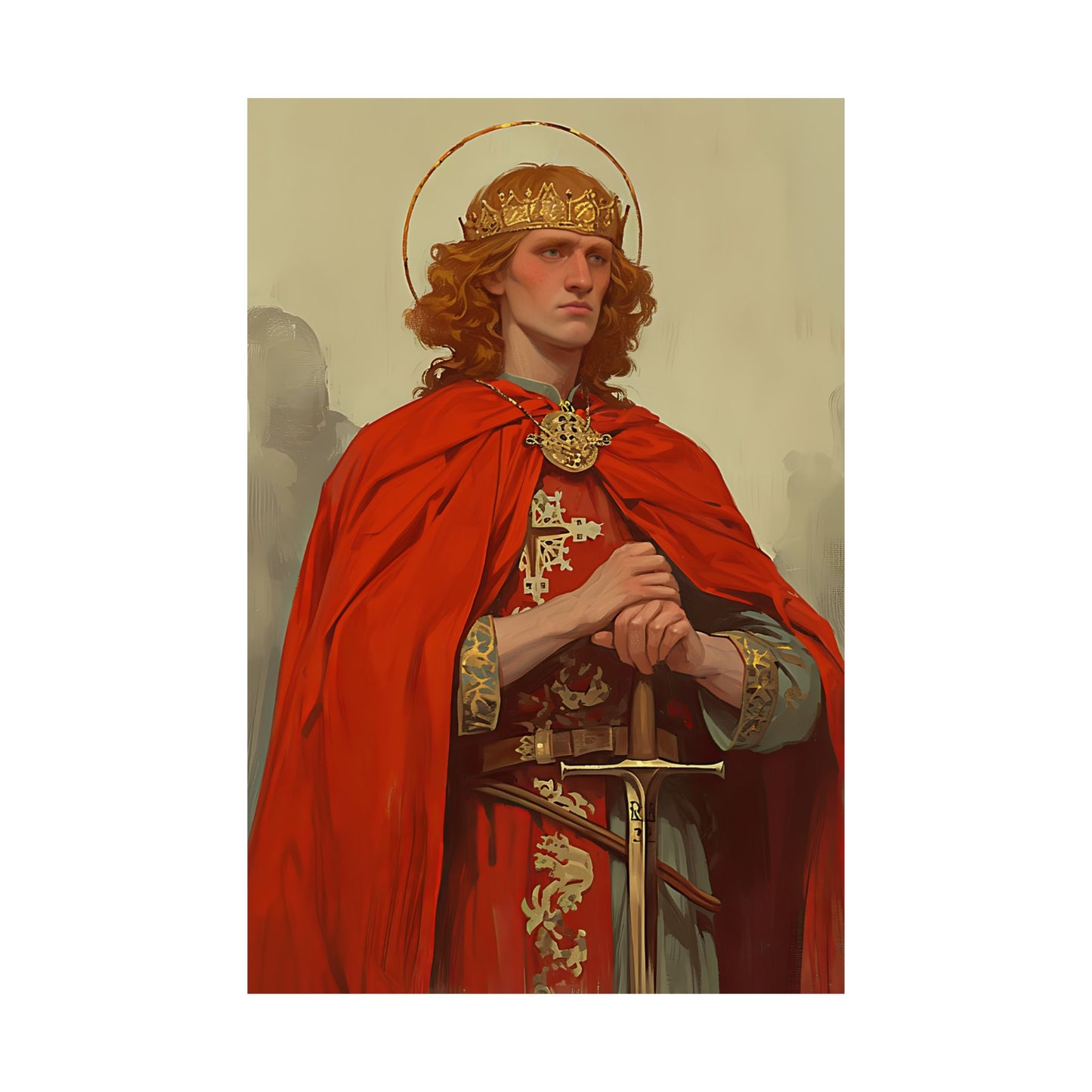 Saint Edward the Martyr - Sanctified Souls Print - Multiple Sizes - Premium Matte Vertical Posters - Catholic Saint Art - Home Decor