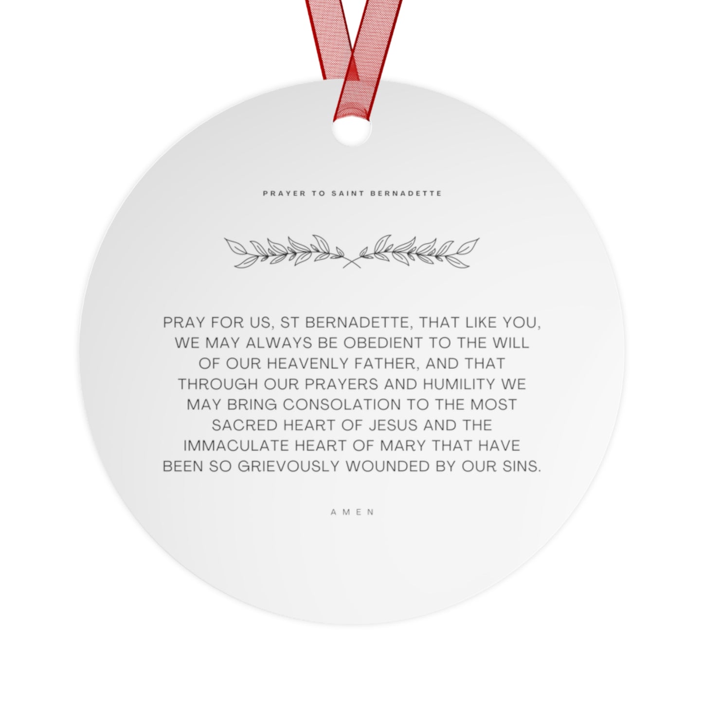 Saint Bernadette Metal Ornament - Religious Holiday Christmas Ornament and Keepsake - Double sided Keepsake Religious Ornament