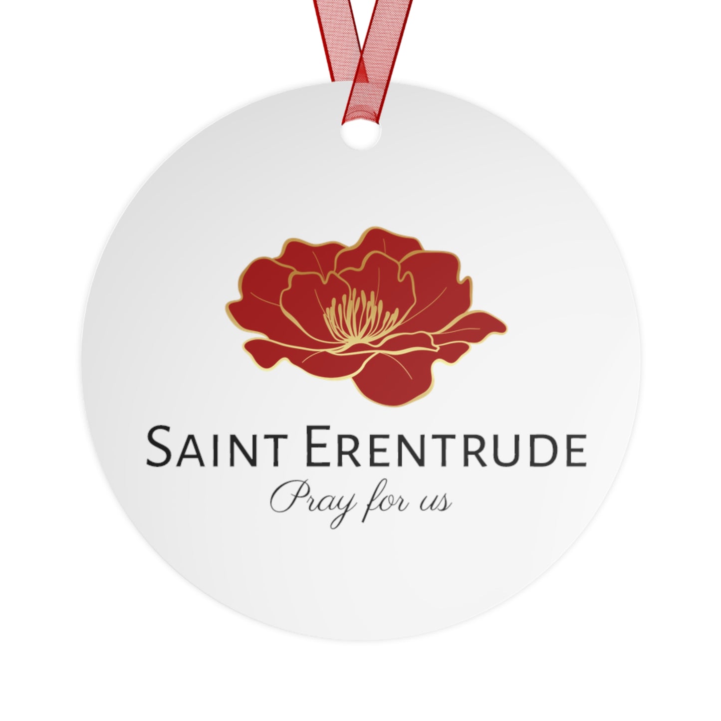Saint Erentrude Metal Ornament - Religious Holiday Christmas Ornament and Keepsake - Catholic Religious Keepsake