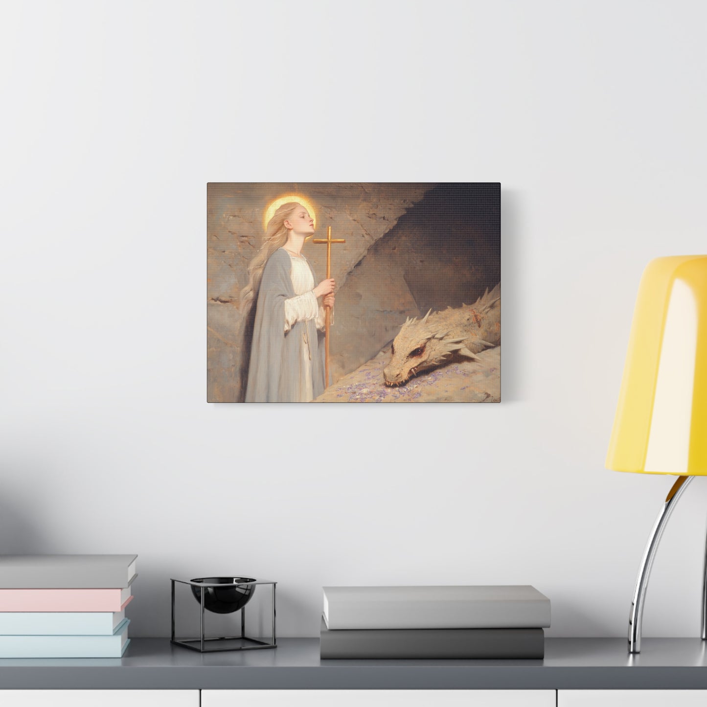 Saint Margaret of Antioch - Museum Wrapped Canvas - Sanctified Souls Print - Religious Art for your Home - Catholic Patron Saint Art