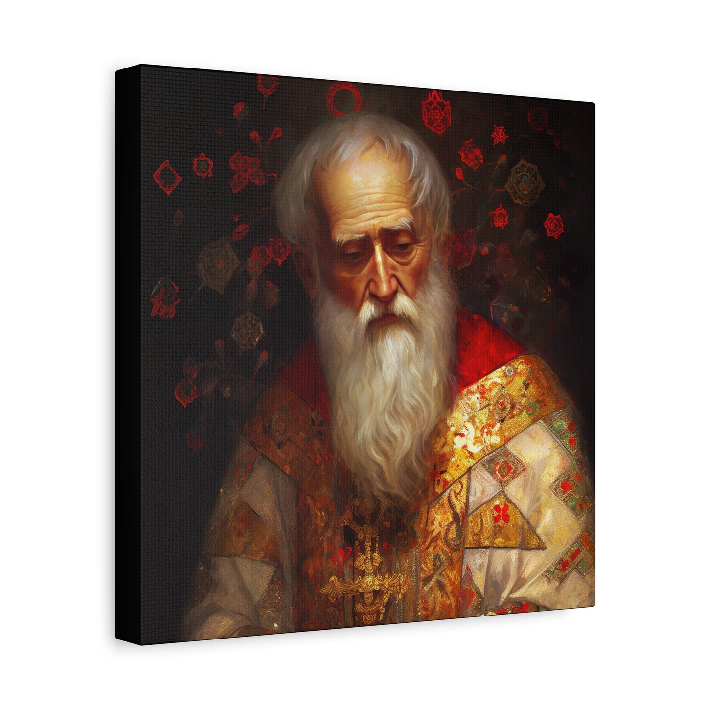 Saint Nicholas - Museum Wrapped Canvas - Sanctified Souls Print - Religious Art for your Home - Father Christmas - Catholic Christmas