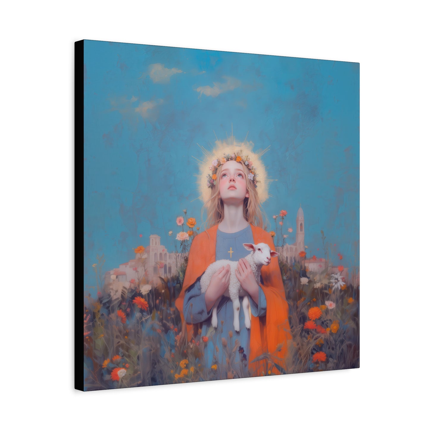 Saint Agnes of Rome - Museum Wrapped Canvas - Sanctified Souls Print - Religious Art for your Home - Catholic Patron Saint Art