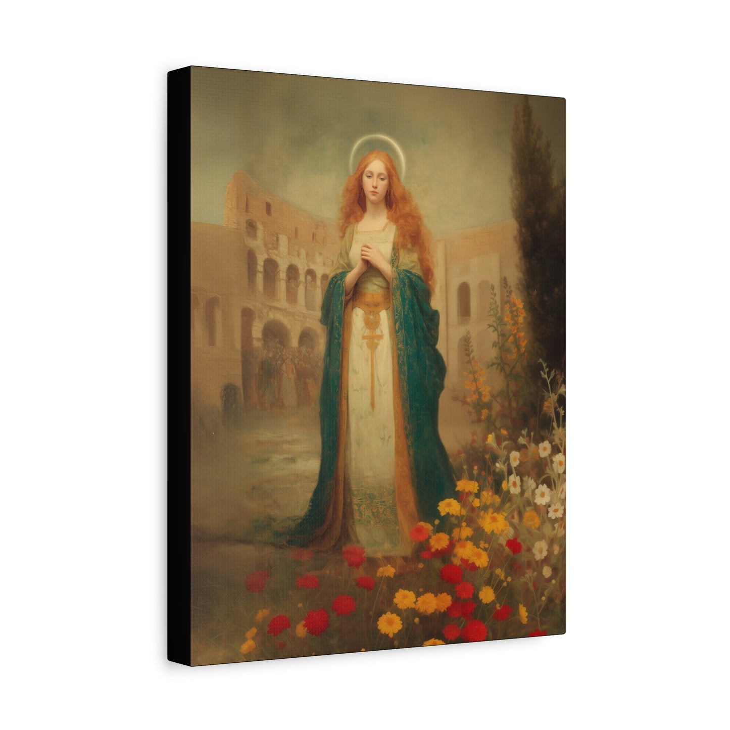 Saint Justina - Multiple Sizes - Catholic Home art - Museum Wrapped Canvas - Sanctified Souls Print - Catholic Martyr Art