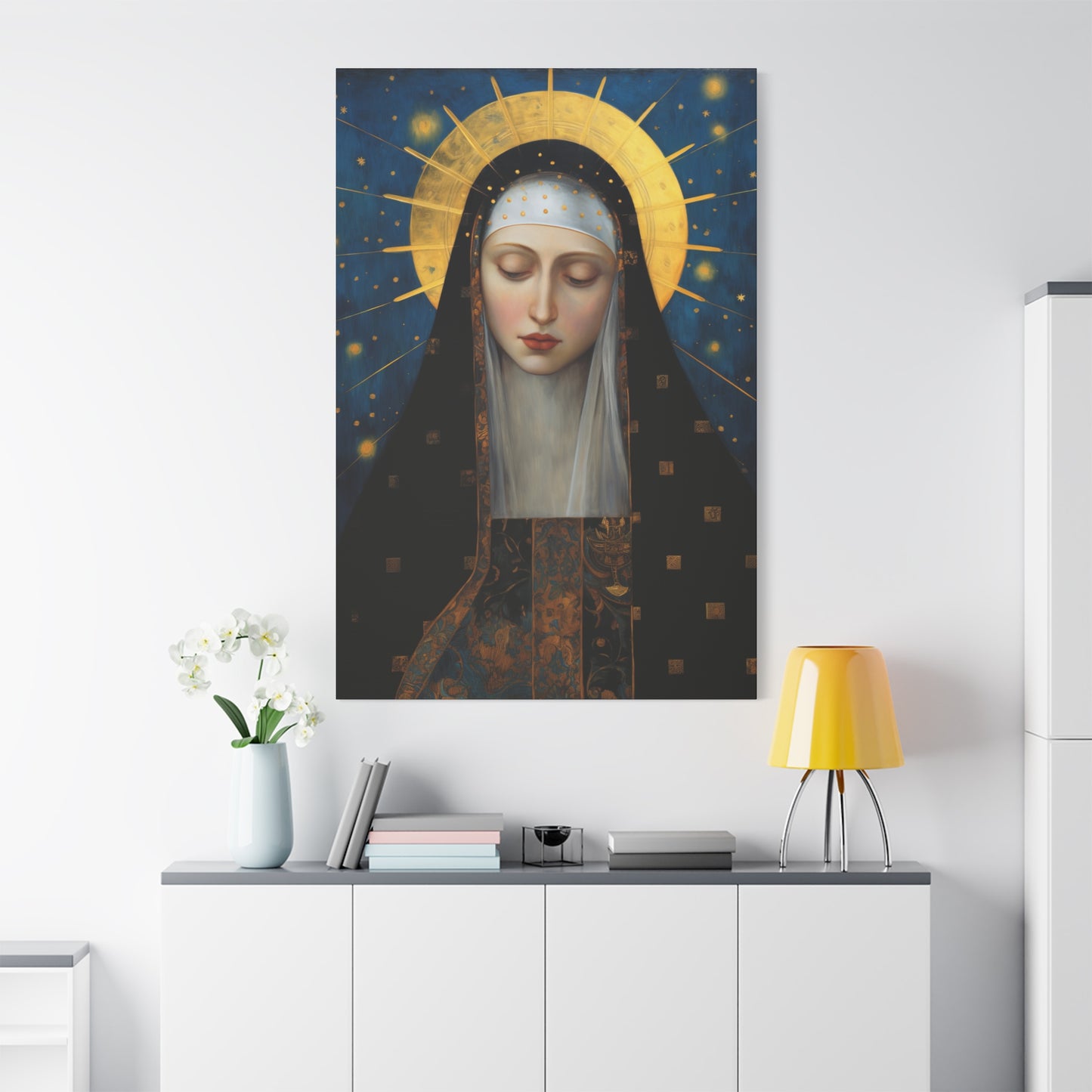 Saint Brigid of Sweden Canvas Print - Multiple Sizes - Catholic Home art - Museum Wrapped Canvas - Sanctified Souls Print