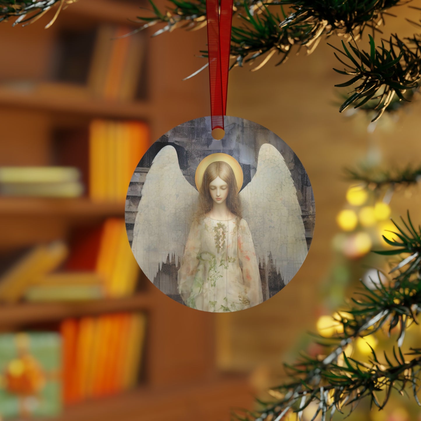 The Unseen Protector Metal Ornament - Religious Holiday Christmas Ornament and Keepsake - Double sided - Prayer Ornament - Guardian Angel