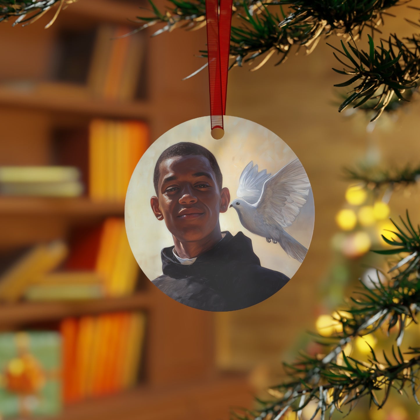Saint Martin de Porres - Religious Holiday Christmas Ornament and Keepsake - Double sided Keepsake Religious Ornament
