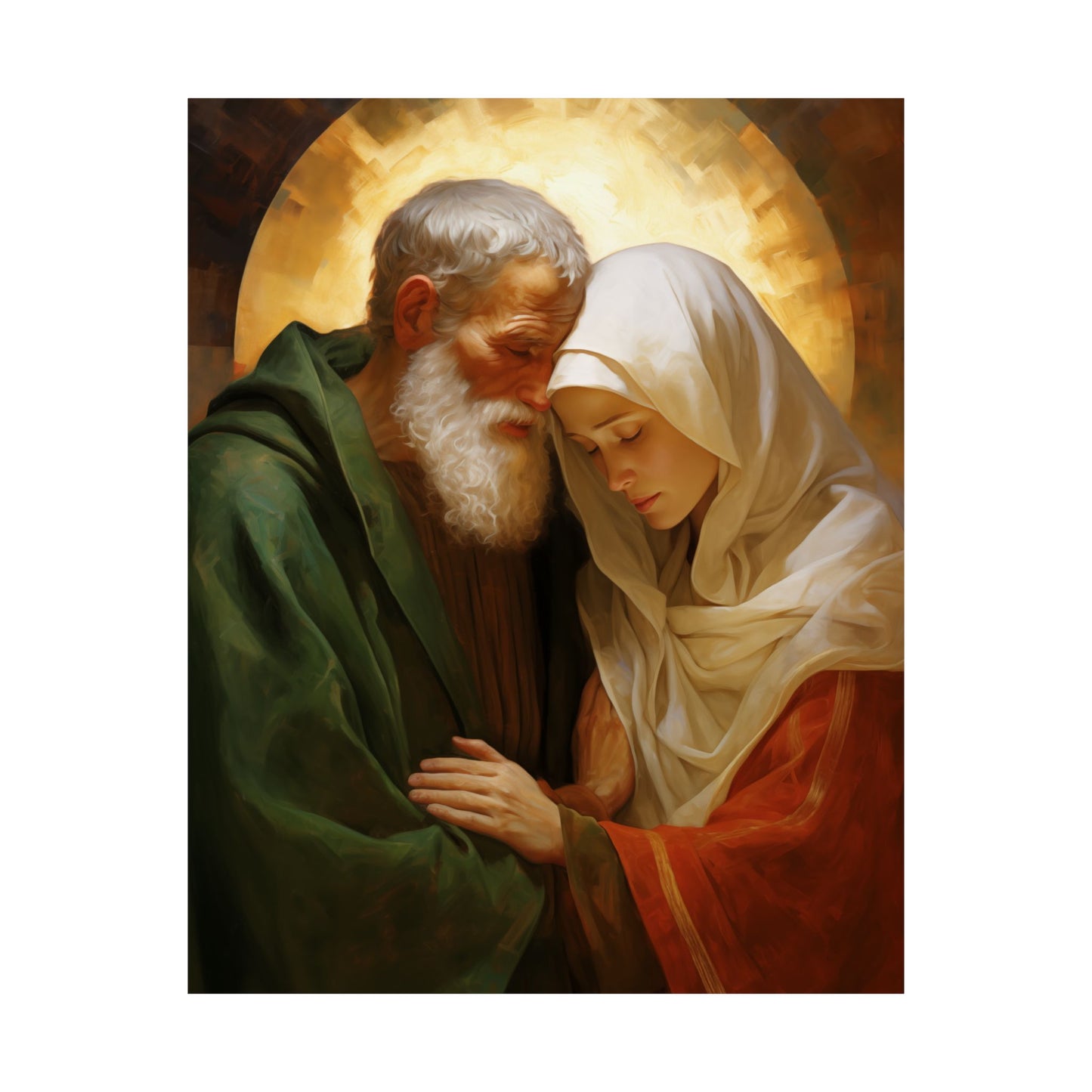 Saints Zechariah and Elizabeth - Sanctified Souls Print - Multiple Sizes - Premium Matte Vertical Posters - Catholic Art for the home