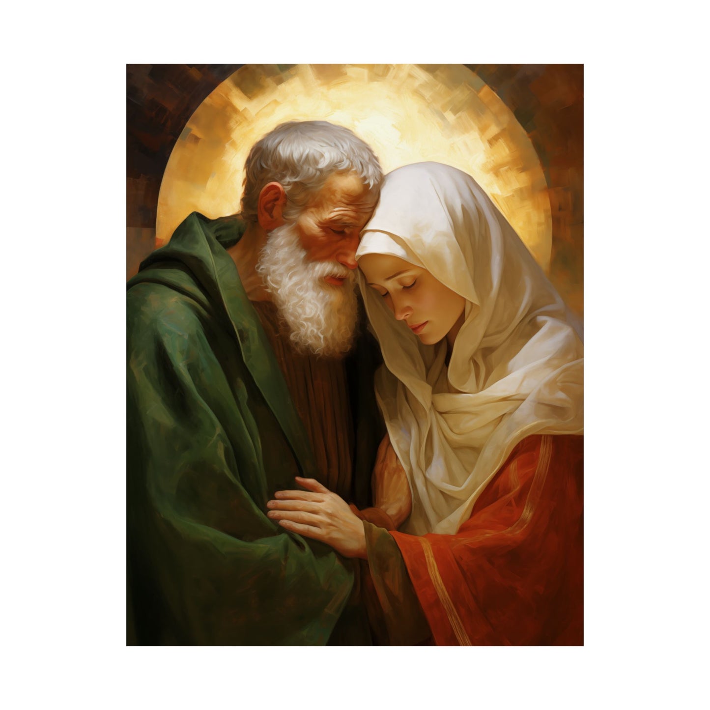 Saints Zechariah and Elizabeth - Sanctified Souls Print - Multiple Sizes - Premium Matte Vertical Posters - Catholic Art for the home