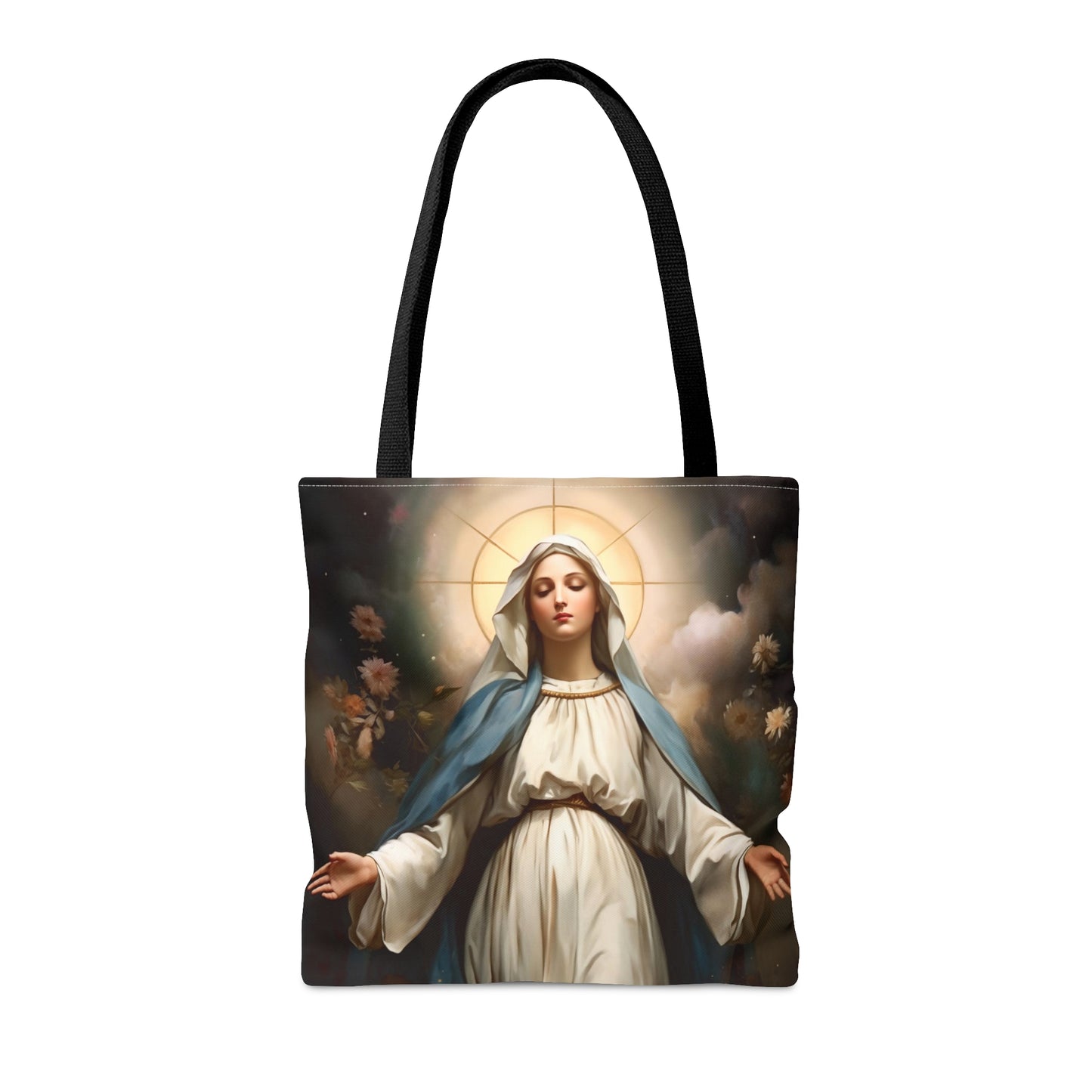 Ethereal Beauty - The Immaculate Mother Mary Tote Bag - Large Medium Small Faith Art Bag - Re usable Tote Purse - Double Sided