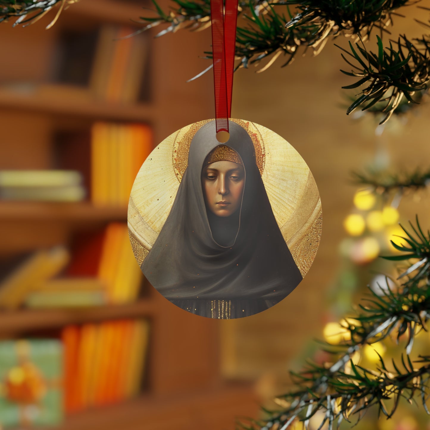 Saint Monica of Hippo Metal Ornament - Religious Holiday Christmas Ornament and Keepsake - Double sided