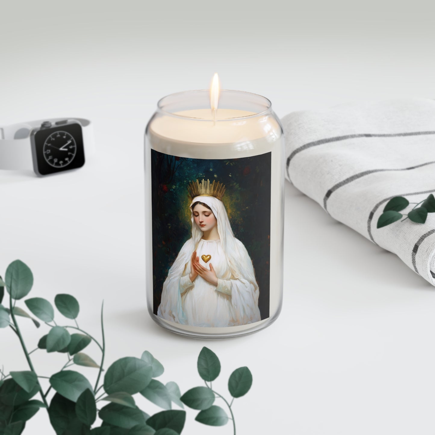 Our Lady of Beauraing - Our Lady of the Golden Heart - Marian Art - Scented Prayer Candle, 13.75oz - Tall Size - Religious Prayer Candle