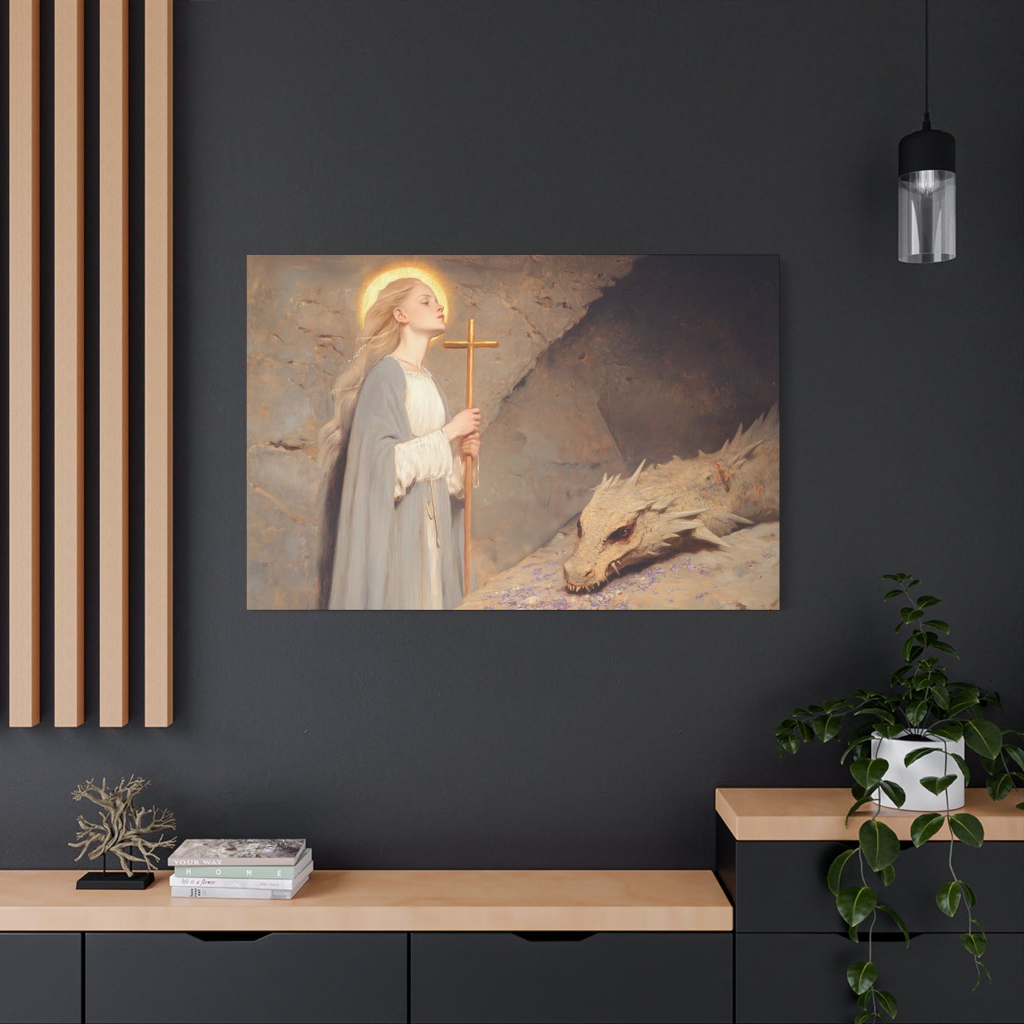Saint Margaret of Antioch - Museum Wrapped Canvas - Sanctified Souls Print - Religious Art for your Home - Catholic Patron Saint Art
