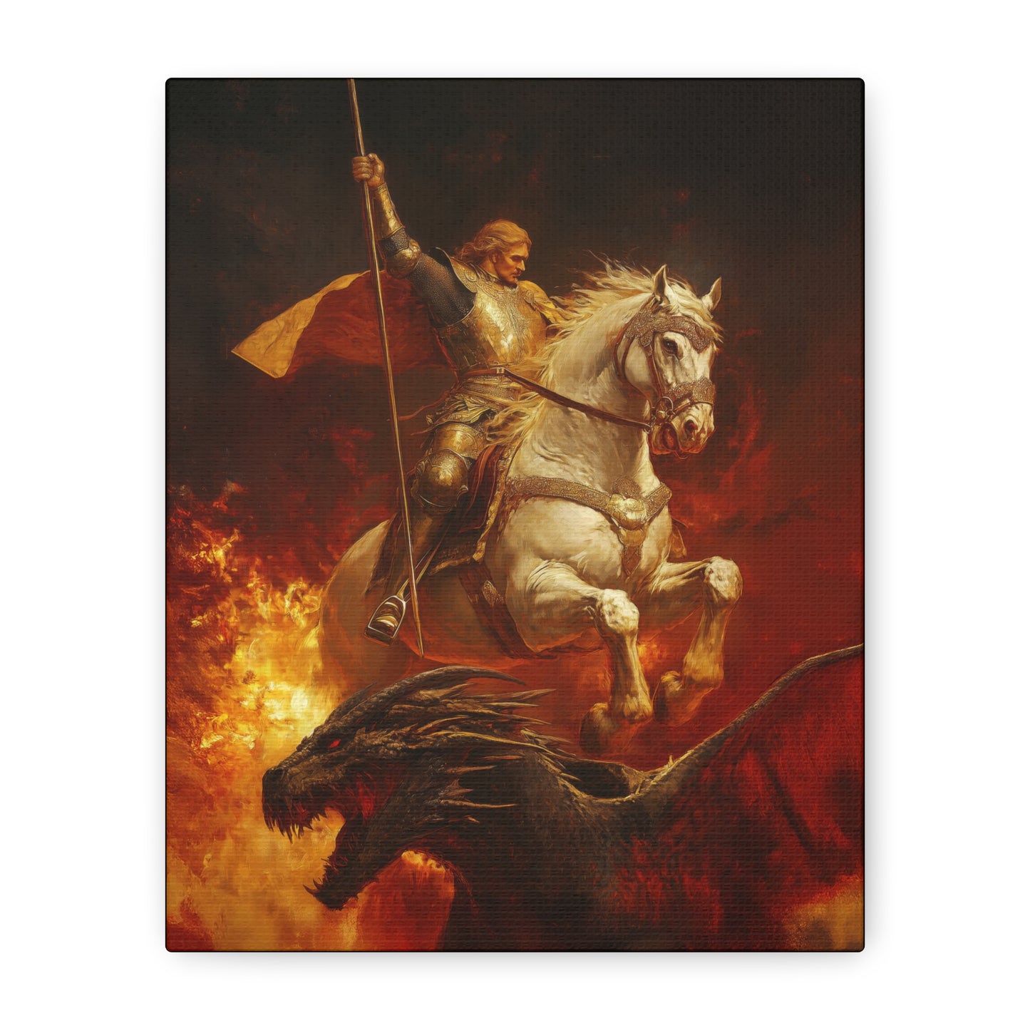 Saint George - Museum Wrapped Canvas - Sanctified Souls Print - Religious Art for your Home - Catholic Patron Saint Art