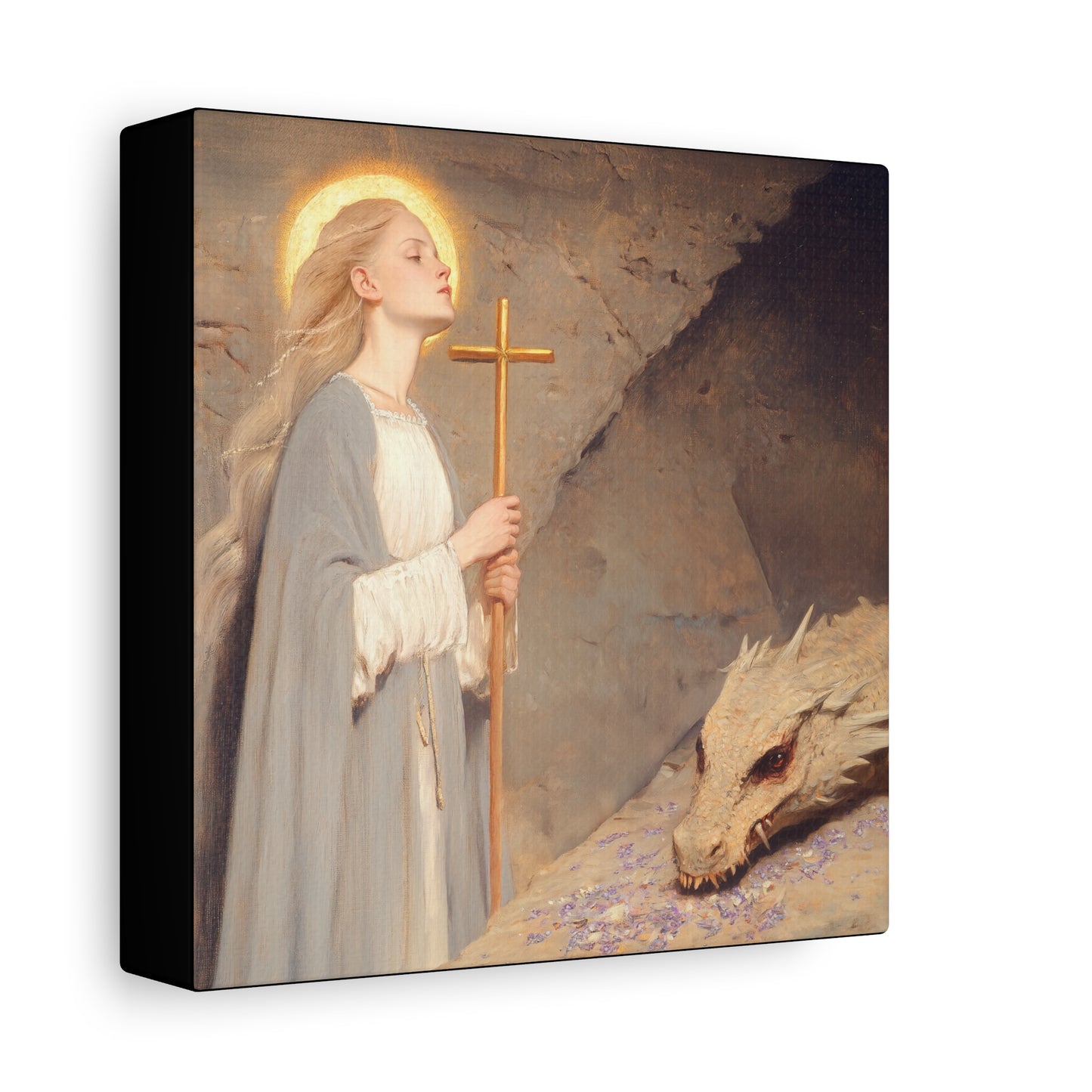 Saint Margaret of Antioch - Museum Wrapped Canvas - Sanctified Souls Print - Religious Art for your Home - Catholic Patron Saint Art
