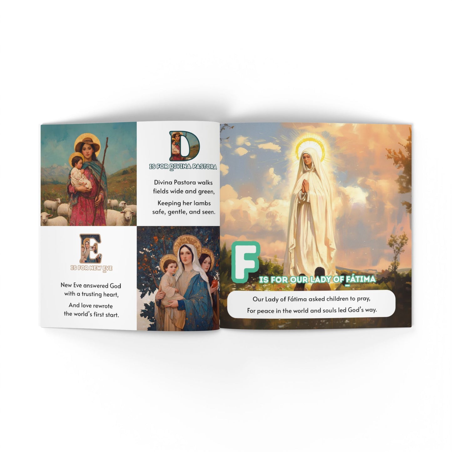 M is for Mary (Softcover) - An ABC Journey : Learning Her Titles, Love, and Care | Marian Alphabet Children's Book | Our Lady Alphabet Book