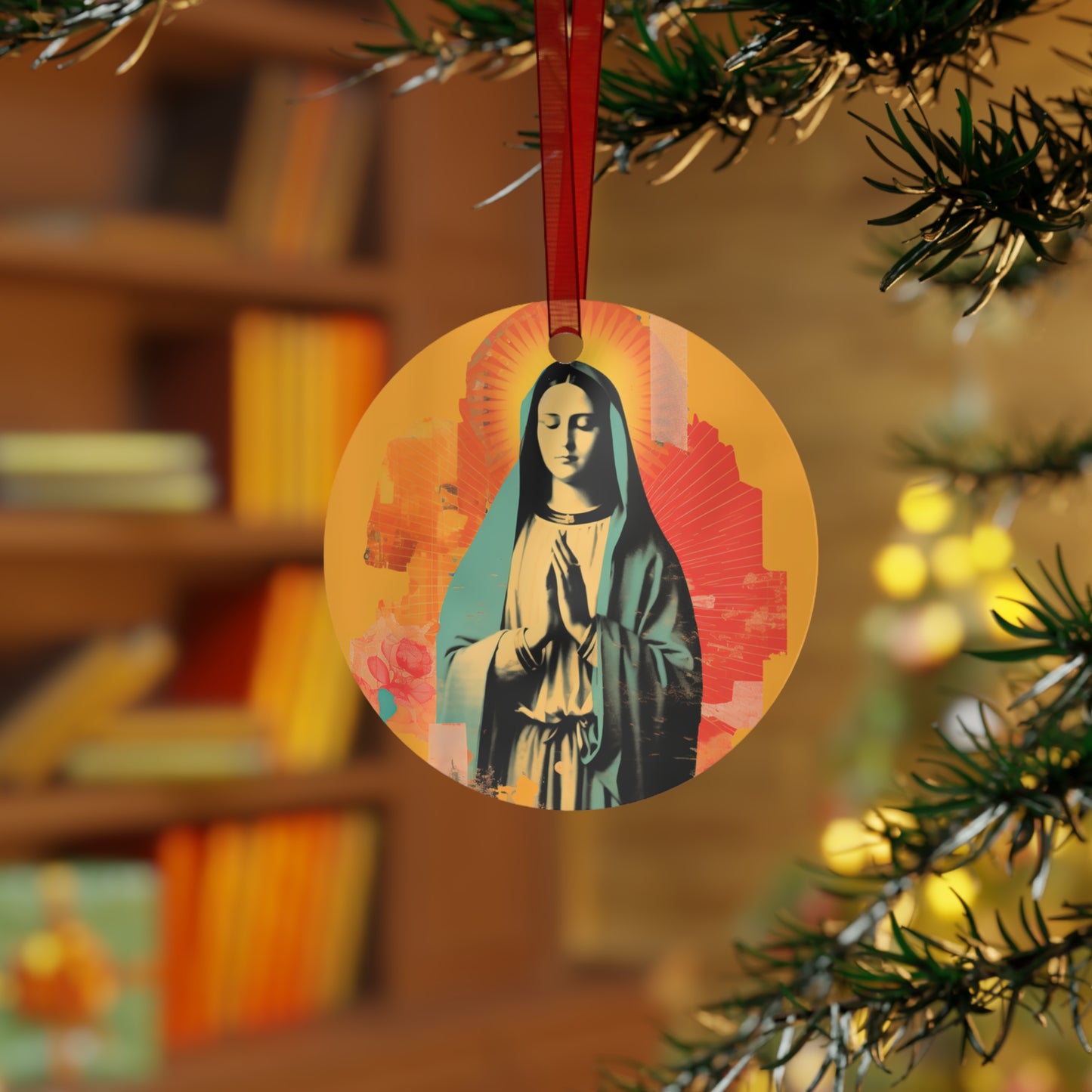 Roses of Tepeyac - Our Lady of Guadalupe - Metal Ornament - Religious Holiday Christmas Ornament and Keepsake - Double sided