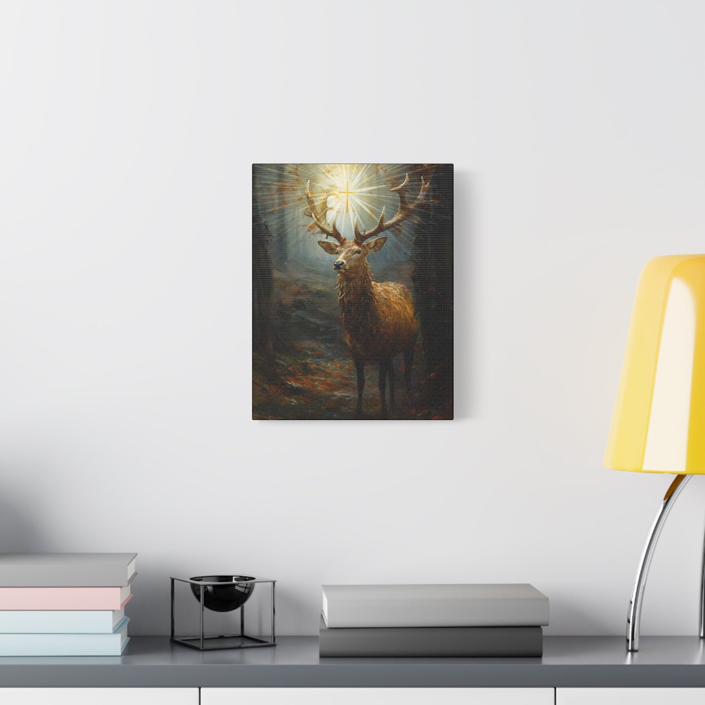 The Stag of Saint Hubert / Saint Hubertus Stag - Museum Wrapped Canvas - Sanctified Souls Print - Religious Art for your Home