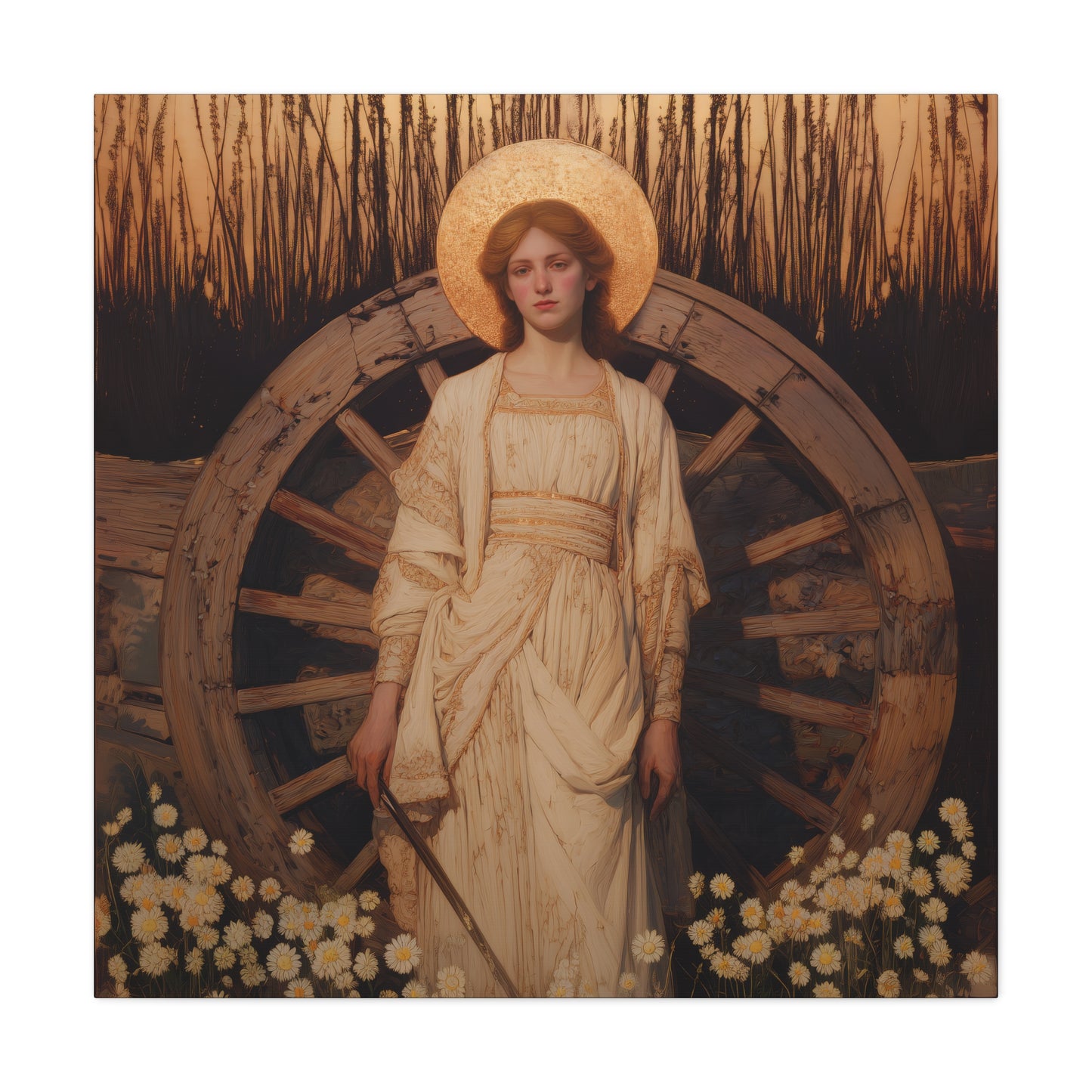 Saint Catherine of Alexandria - Museum Wrapped Canvas - Sanctified Souls Print - Religious Art for your Home - Catholic Patron Saint Art