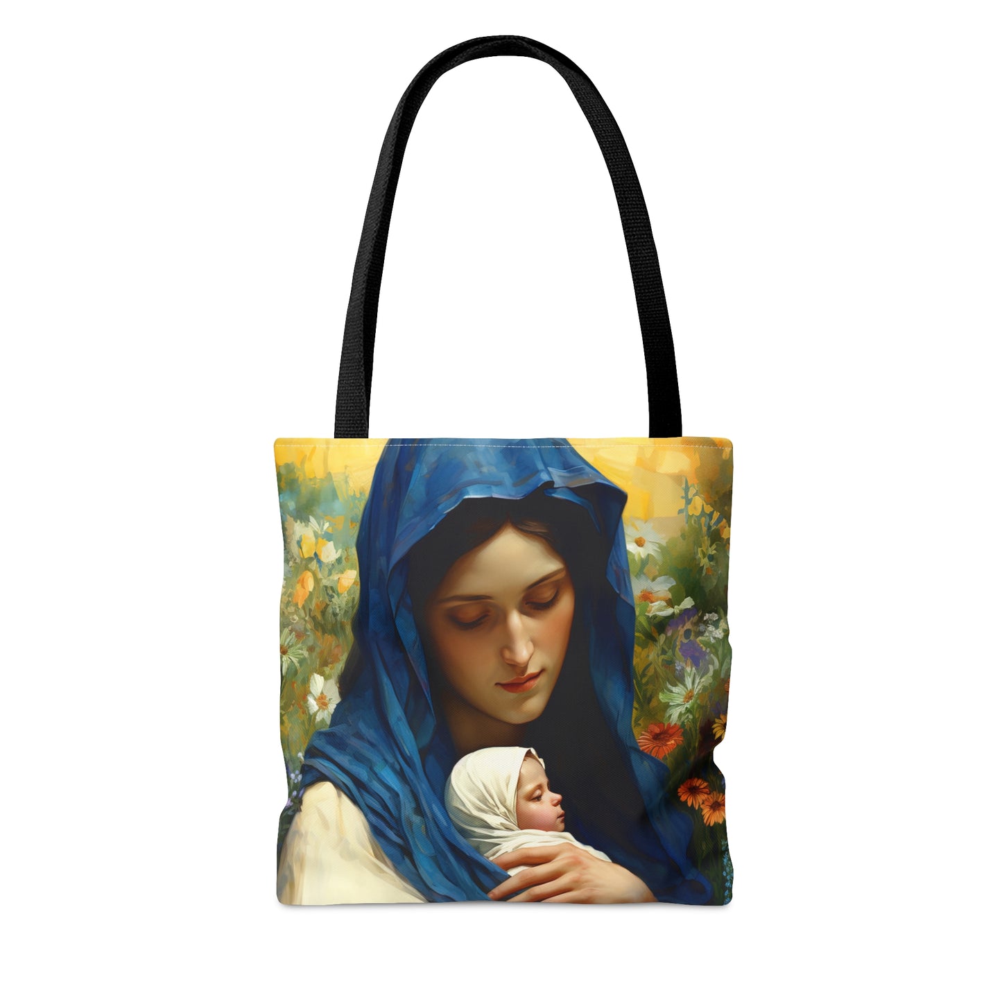 Graceful Maternity : The Virgin Mary and the Infant Savior Tote Bag - Catholic faith inspired carry-all purse - day to day bag Double Sided