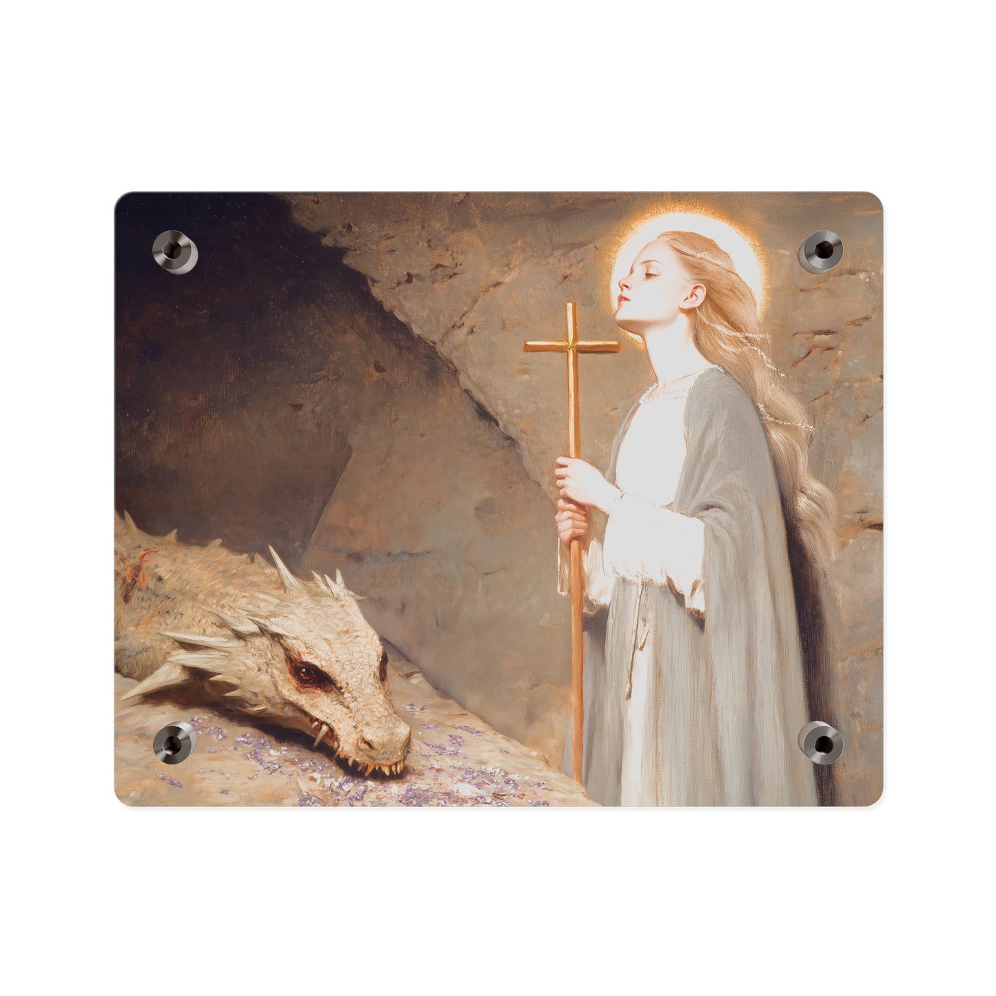 Saint Margaret of Antioch Wall Art Panel - Ready to Hang Acrylic Print - Catholic Saint Art - Patron Saint Print - No Frame needed