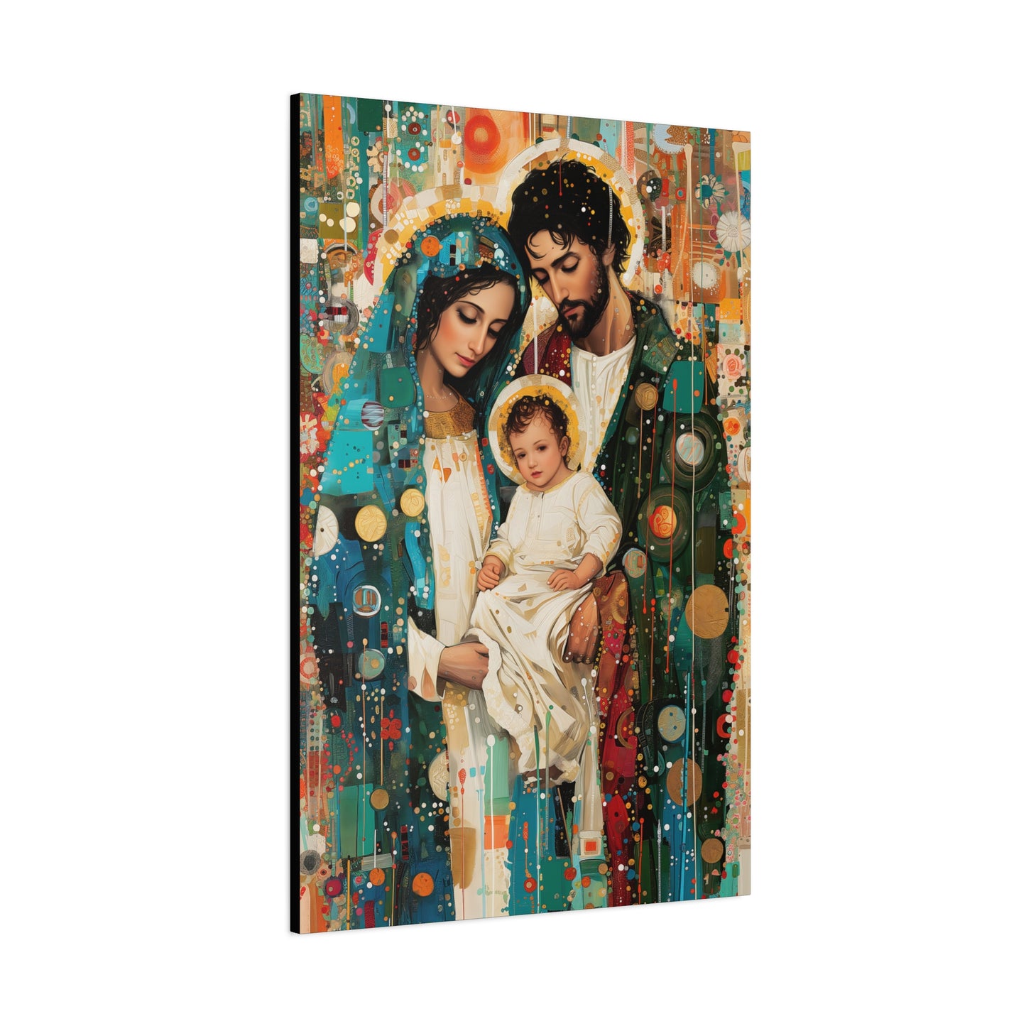 Eternal Light - Mary, Joseph, and the Christ Child - Museum Wrapped Canvas - Sanctified Souls Print - Religious Art - Holy Family Art