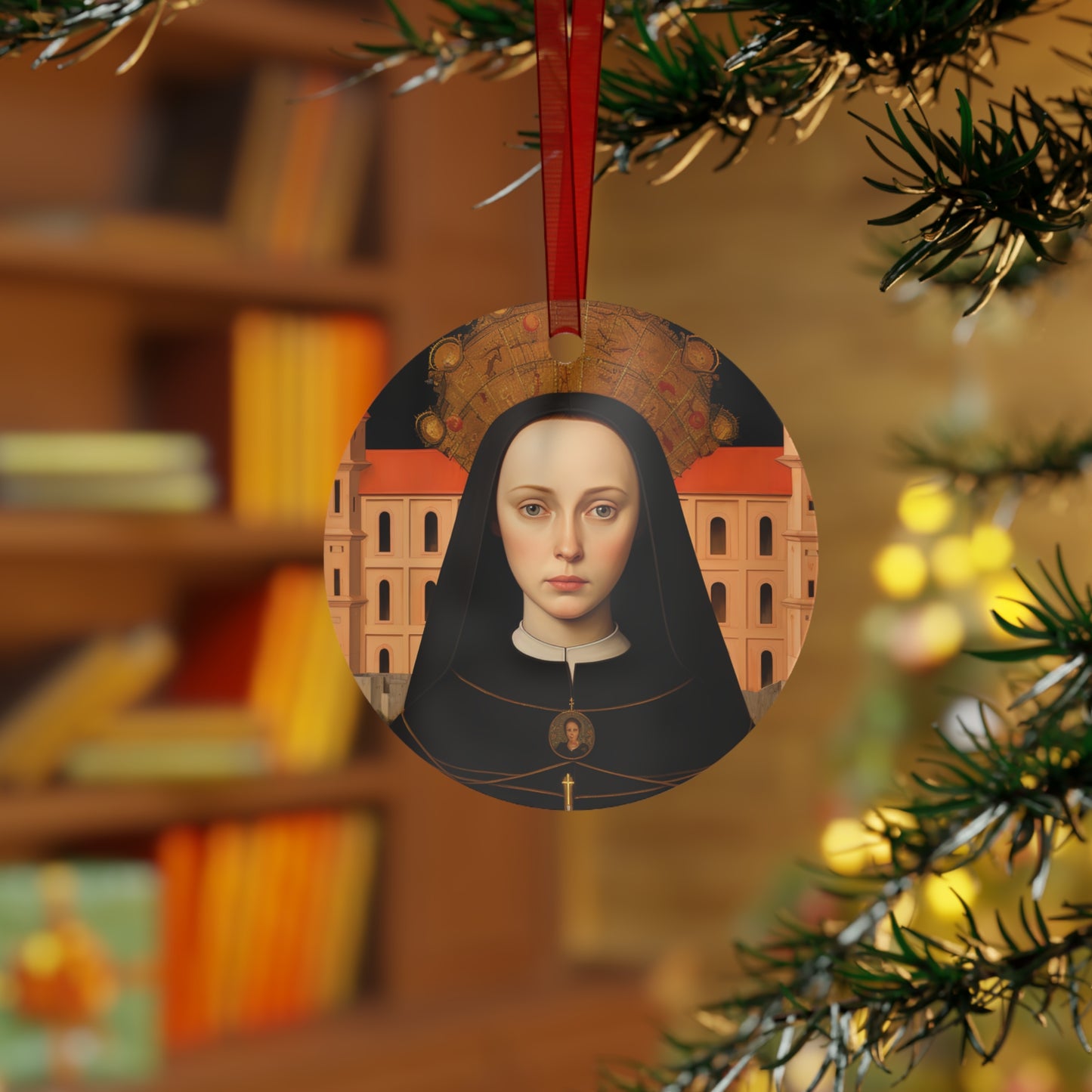 Saint Hedwig Ornament - Religious Holiday Christmas Ornament and Keepsake - Double sided Keepsake Religious Ornament