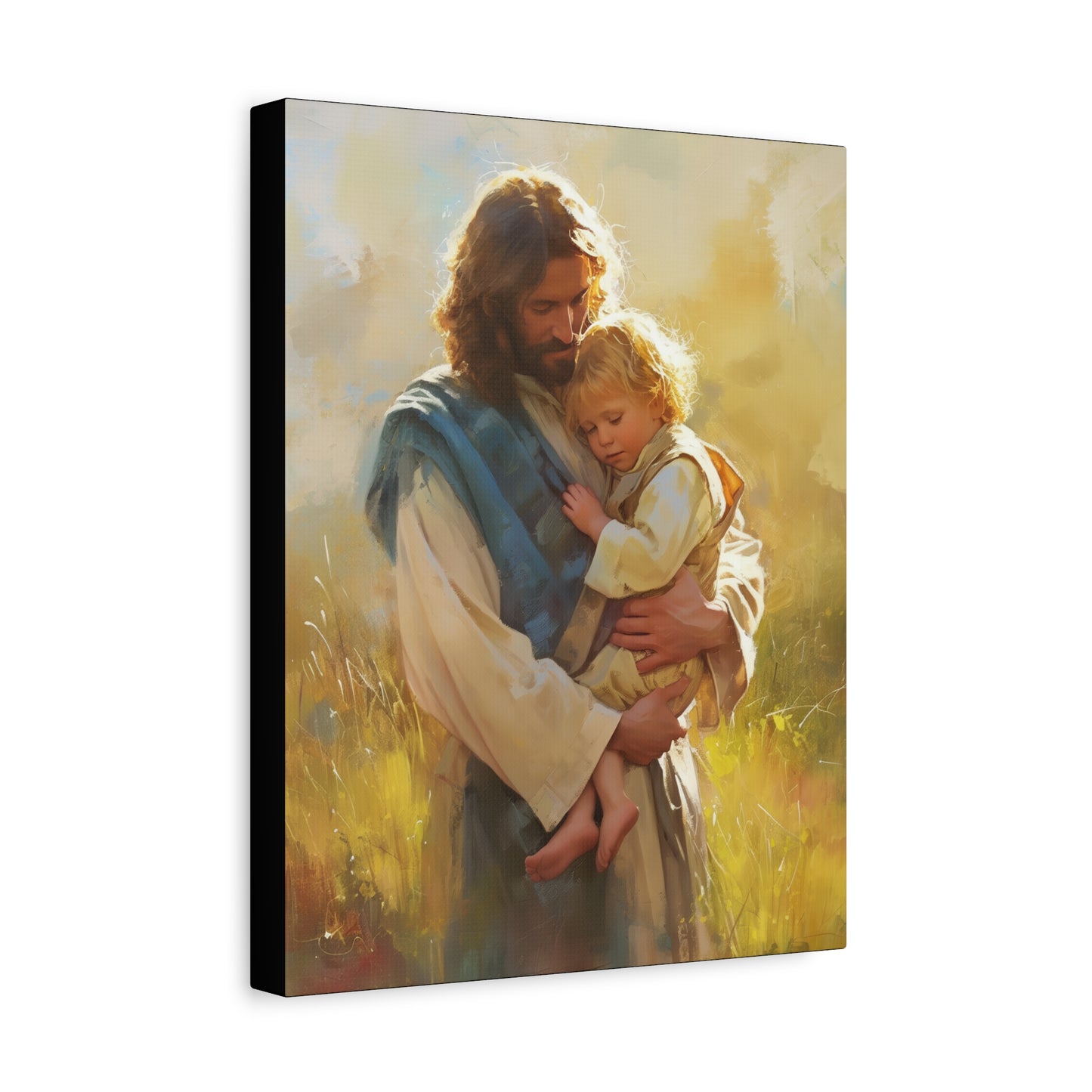 Jesus, Guardian of Innocence - Christ and Child - Museum Wrapped Canvas - Print - Religious Art for your Home - Christian art print