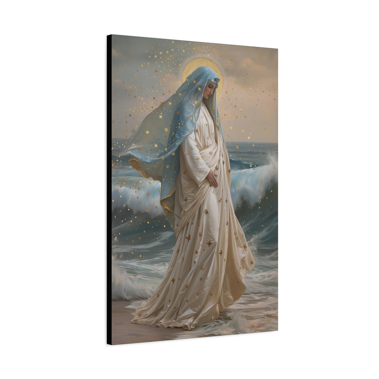 Ocean's Embrace - Devotion to Our Lady - Musseum Wrapped Canvas - Sanctified Souls - Religious Art for your Home - Our Lady Star of the Sea