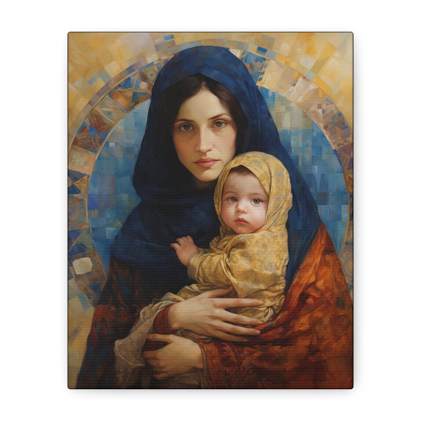 Maternal Seraph - Virgin Mary and Infant Jesus - Museum Wrapped Canvas - Religious Art for your Home - Catholic Art - Mary and Christ Child