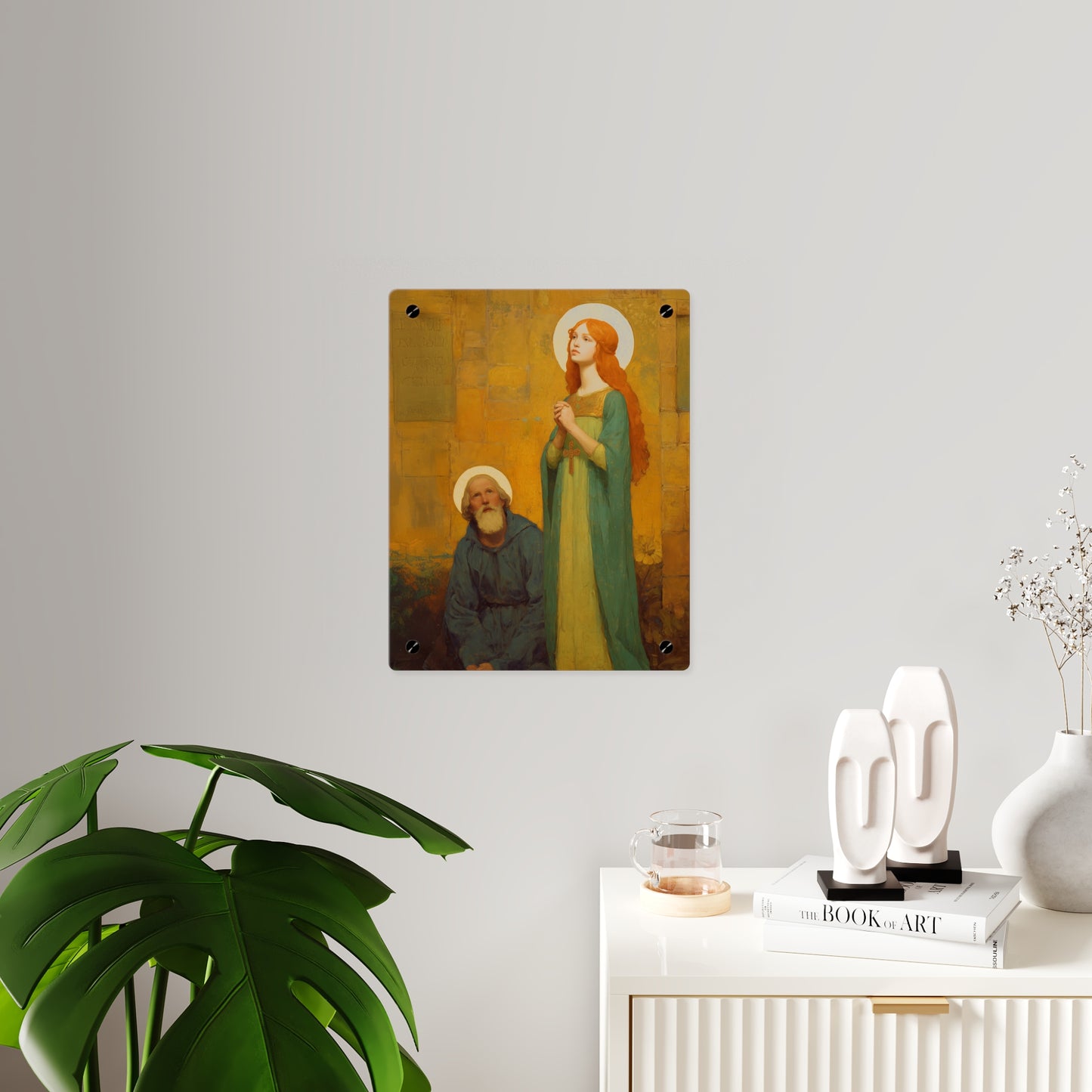 Saints Cyprian and Justina Wall Art Panel - Ready to Hang Acrylic Print - Catholic Saint Art - Patron Saint Print - Martyr Art