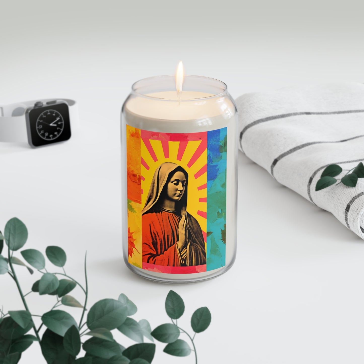 Radiant Mary : Mary in Art - Scented Prayer Candle, 13.75oz - Tall Size - Religious Prayer Candle - Catholic Art - Religious Gift