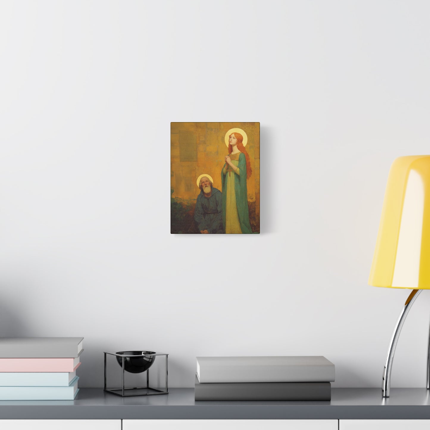 Saints Justina and Cyprian - Multiple Sizes - Catholic Home art - Museum Wrapped Canvas - Sanctified Souls Print - Catholic Martyr Art