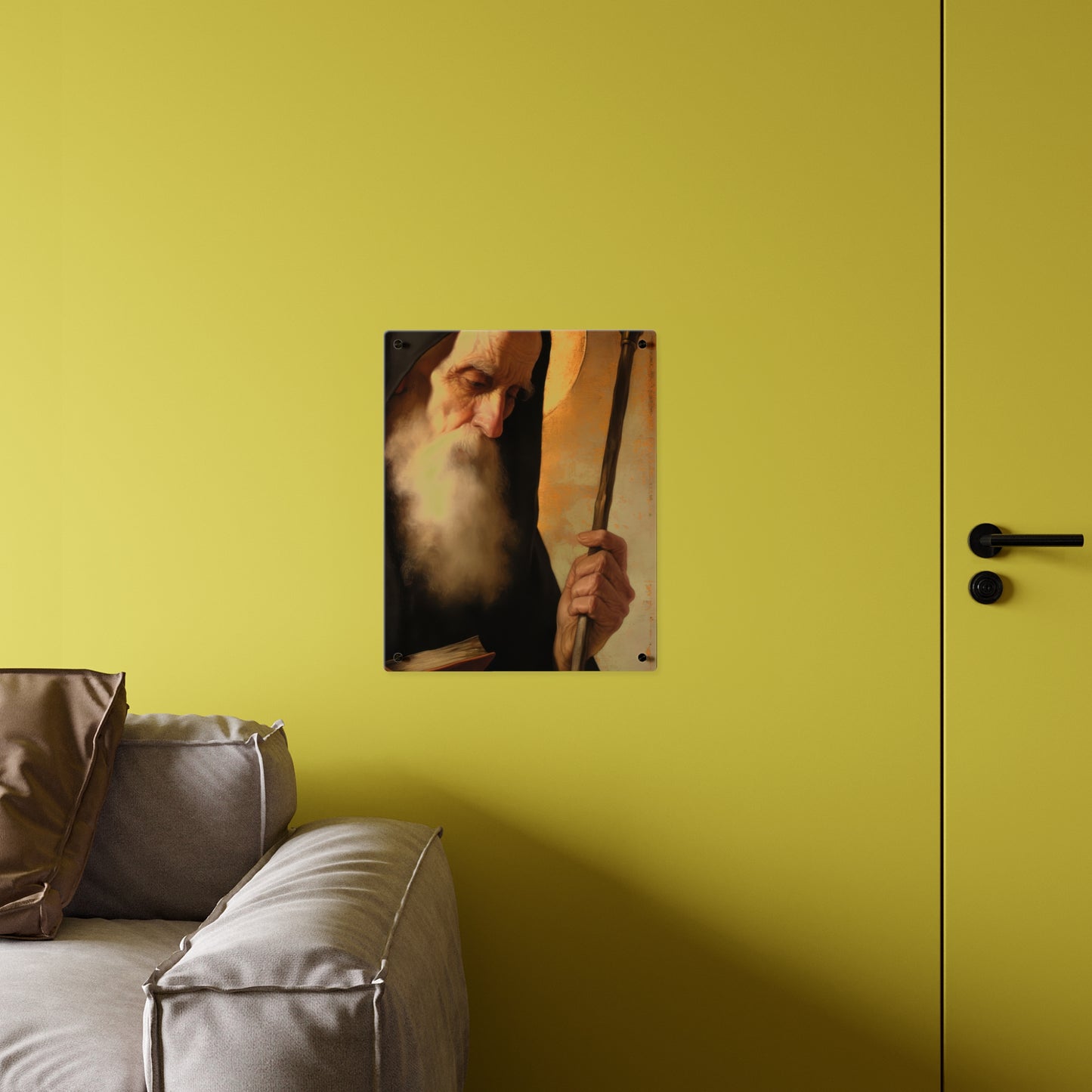 Saint Benedict Wall Art Panel - Ready to Hang Acrylic Print - Catholic Saint Art - Patron Saint Print - No Frame needed