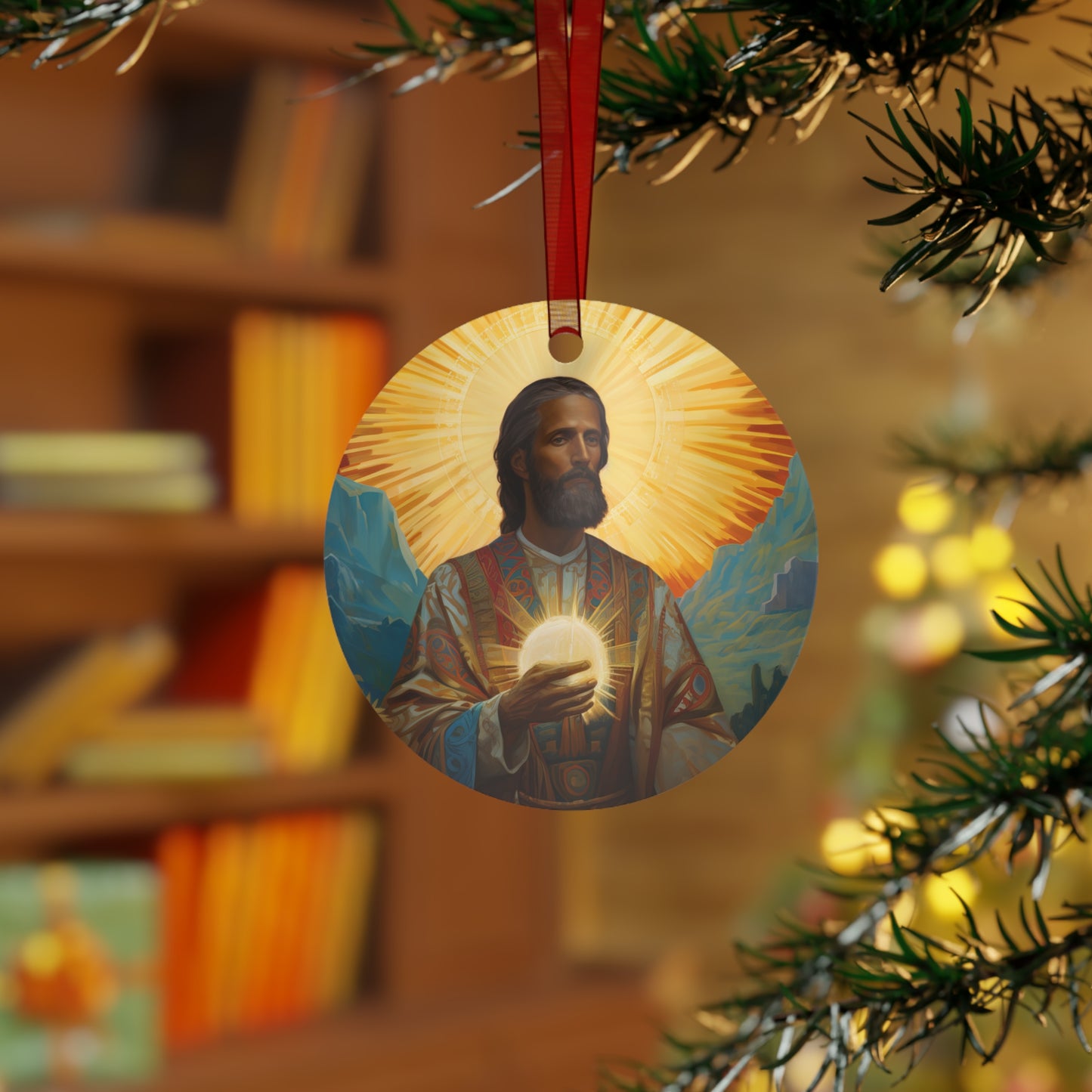 Saint Benignus of Dijon - Religious Holiday Christmas Ornament and Keepsake - Double sided Religious Ornament