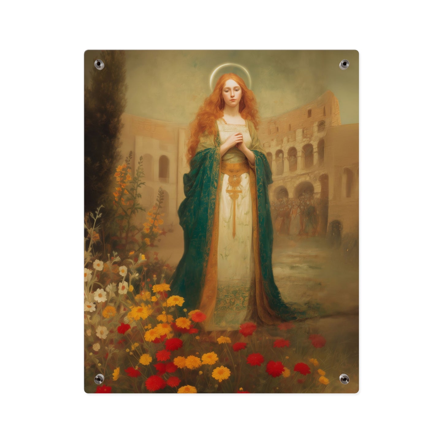 Saint Justina Wall Art Panel - Ready to Hang Acrylic Print - Catholic Saint Art - Patron Saint Print - Martyr Art